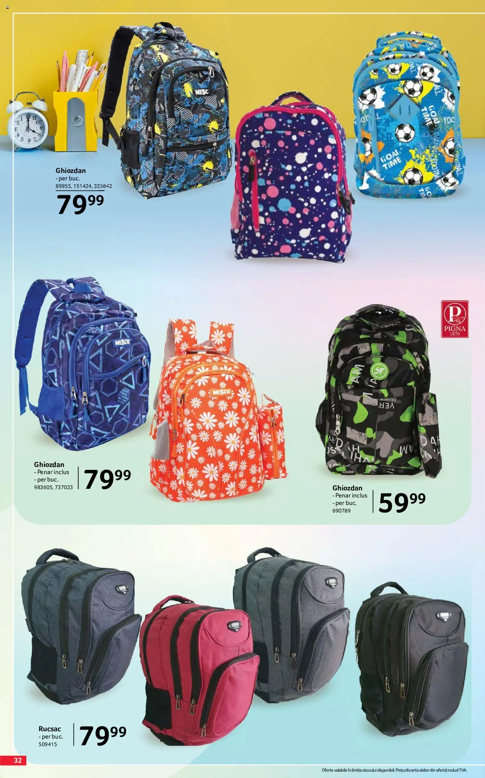 Noul catalog Selgros – valabil de la 07.08.2026 | Pagină: 32 | Produse: Ghiozdan, Rucsac