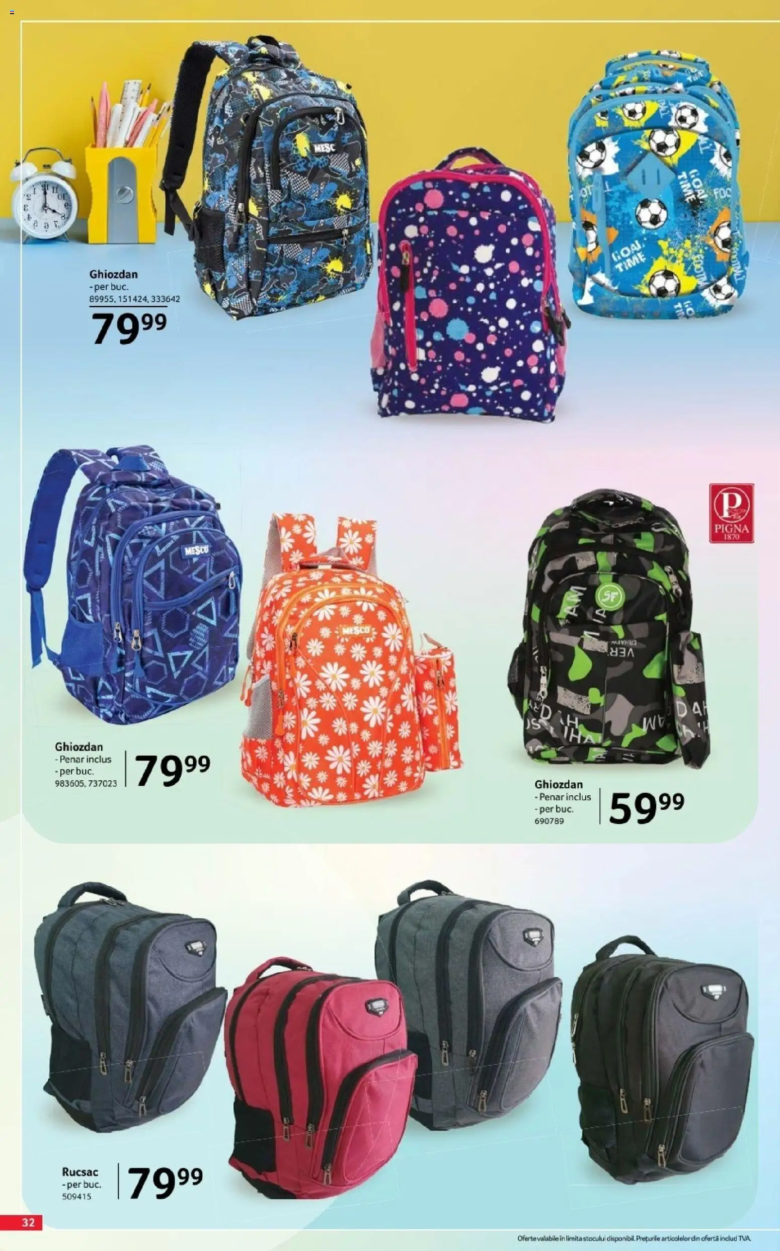 Noul catalog Selgros – valabil de la 07.08.2026 | Pagină: 32 | Produse: Ghiozdan, Rucsac