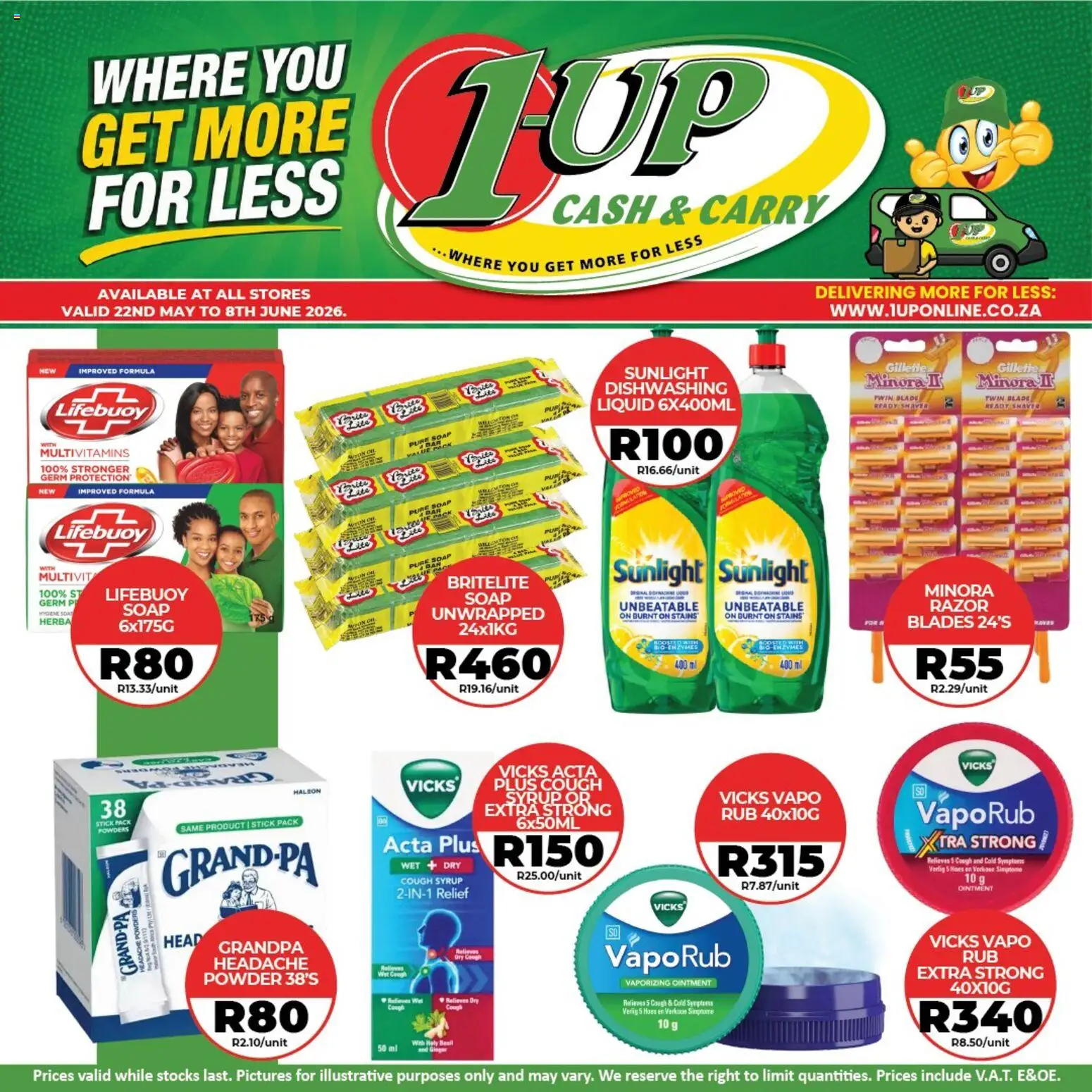New 1UP Cash & Carry catalogue – valid from 22.05.2026 | Page: 7 | Products: Multivitamins, Cough syrup, Powder, Syrup