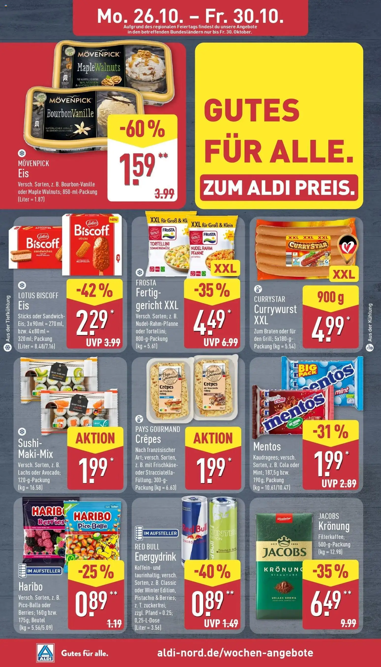 Aldi Aktueller Prospekt (ab 26.10.2026) » Angebote Online | Seite: 6 | Produkte: Haribo, Cola, Frosta, Lachs