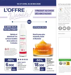 Stanhome - Prévisualisation de Masque glow à la vitamine C et eau de citron bio, Masque glow à la vitamine C et eau de citron bio Éclat, lissage et illuminateur express → 125 ml Quantité limitée valide à partir de 27.04.2026 | Page: 48 | Produits: Citron, Mousse, Masque