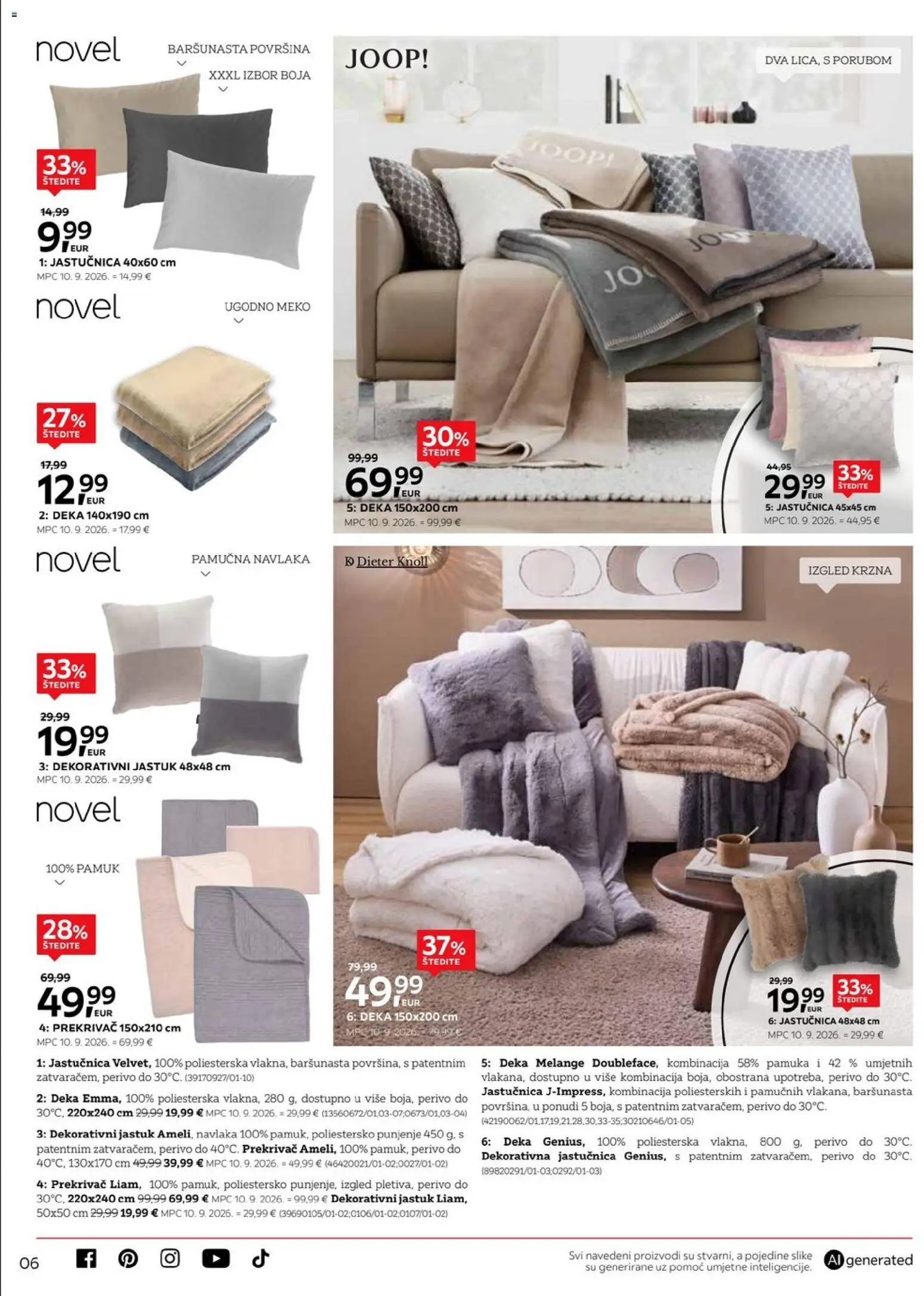 Lesnina katalog | vrijedi od 29.09.2026 | Stranica: 5 | Proizvodi: Jastuk, Jastučnica, Deka