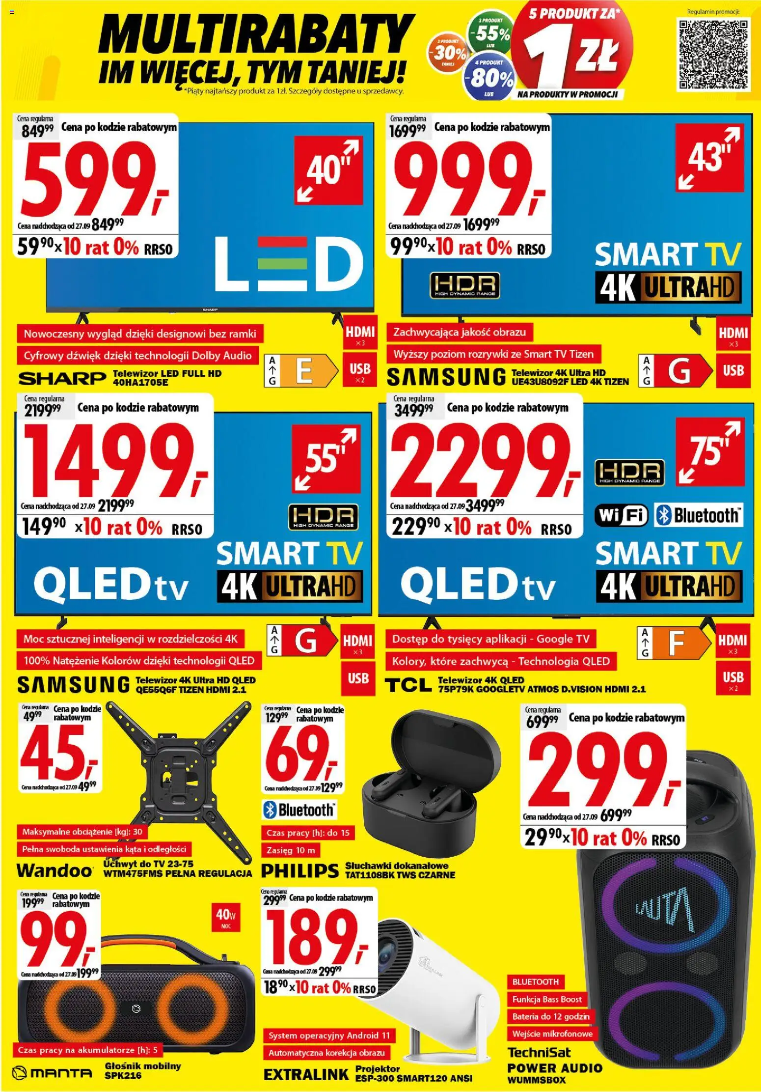 Mediaexpert promocje - Wielkie otwarcie Sępólno Krajeńskie od 17.09.2026 | Strona: 2 | Produkty: Telewizor, Audio, Głośnik, Bateria