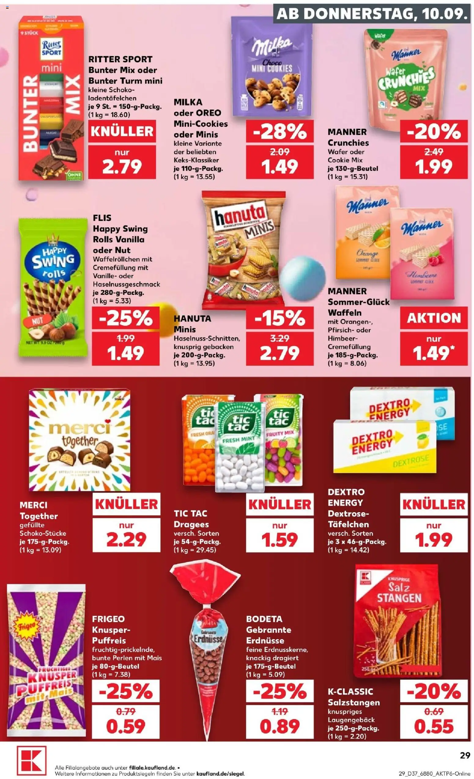 Kaufland Prospekt Völklingen – gültig ab 10.09.2026 | Seite: 29 | Produkte: Merci, Erdnüsse, Energy, Orangen