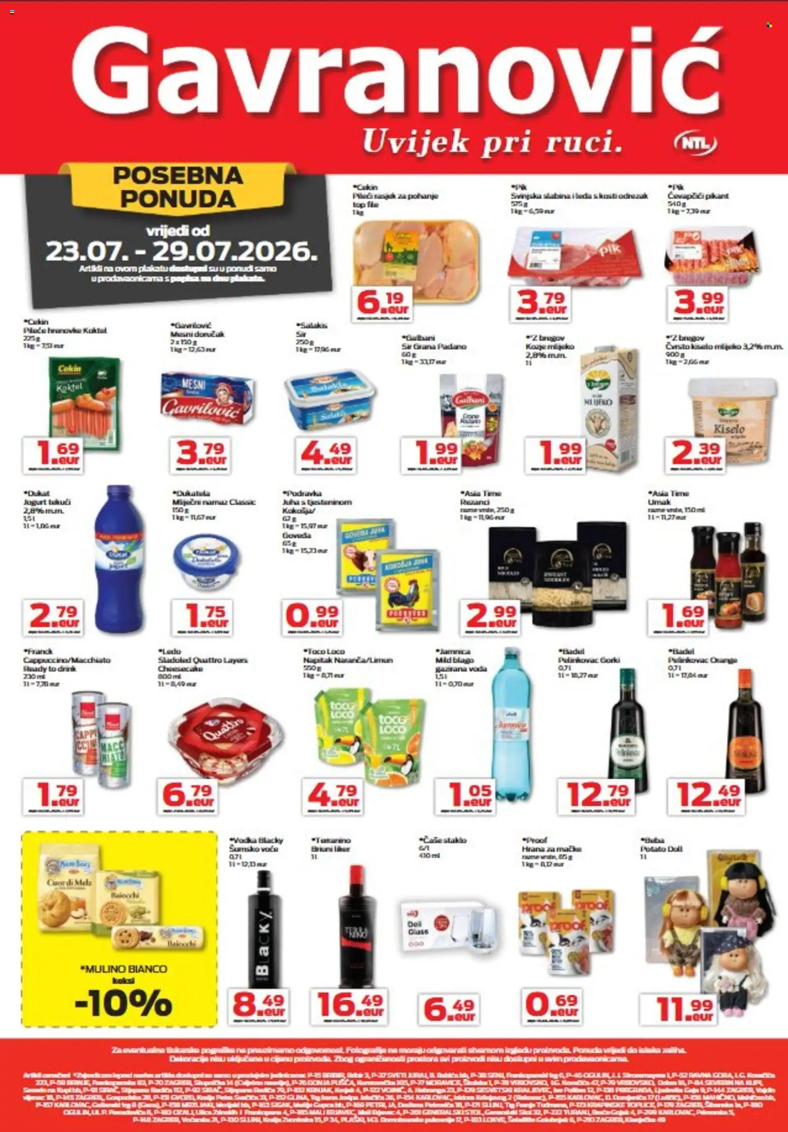 Gavranović katalog | vrijedi od 23.07.2026 | Stranica: 4 | Proizvodi: Jogurt, Sladoled, Umak, Vodka