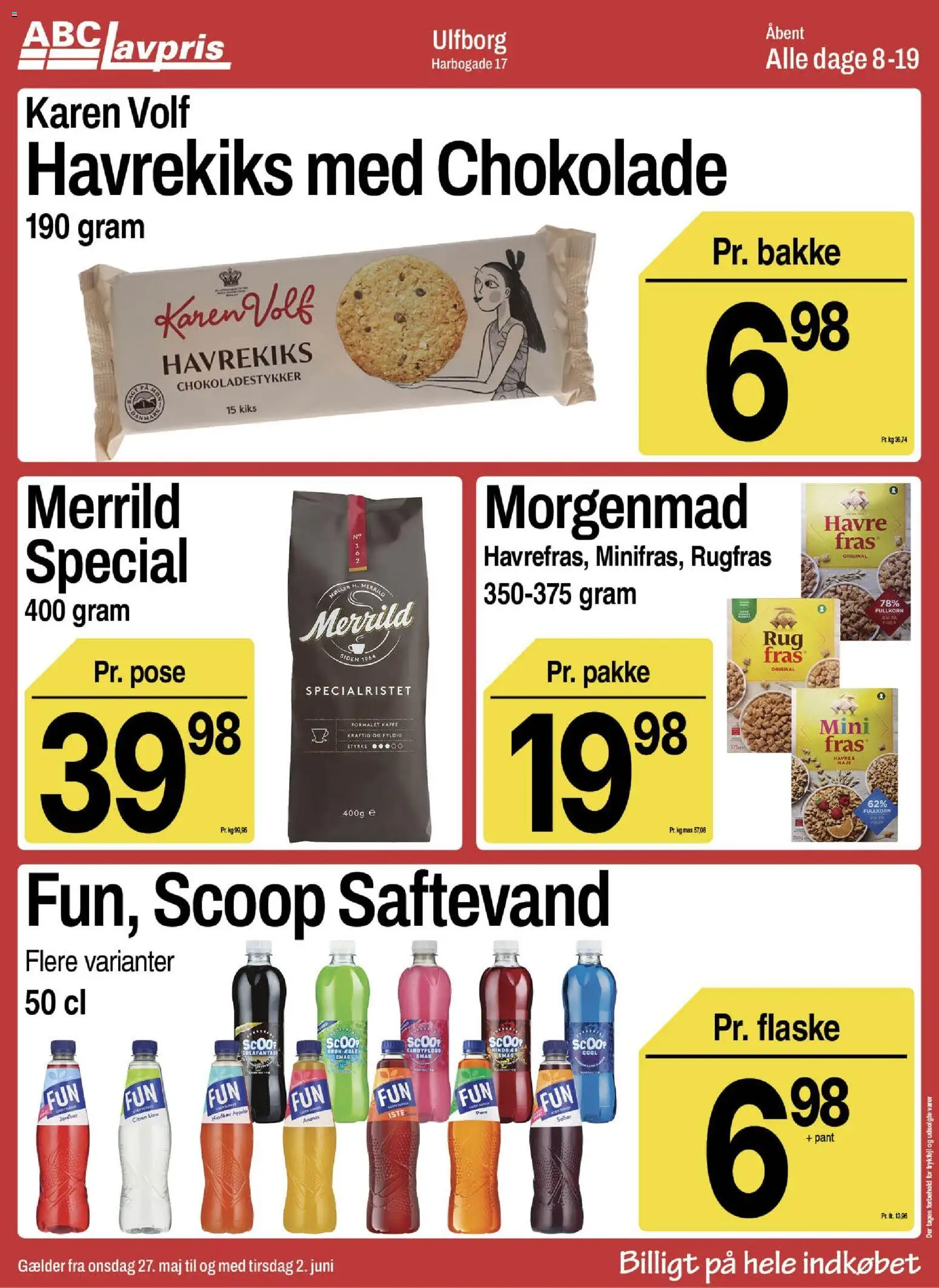 Abc Lavpris tilbudsavis – gyldig fra 27.05.2026 | Side: 9 | Produkter: Kaffe, Chokolade, Majs, Solbær