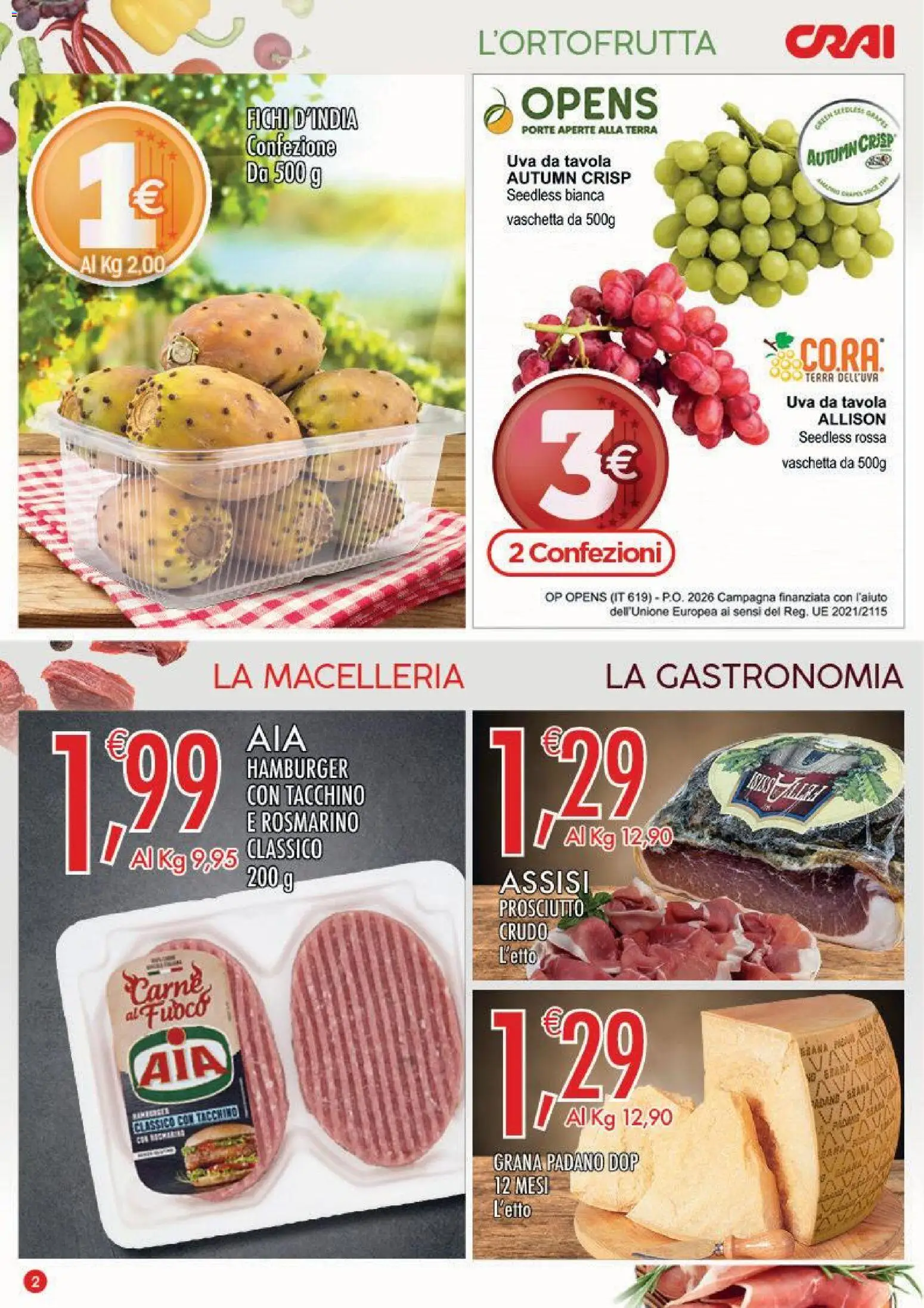 Volantino CRAI del 17/09/2026 | Pagina: 2 | Prodotti: Prosciutto Crudo, Tacchino, Prosciutto, Terra