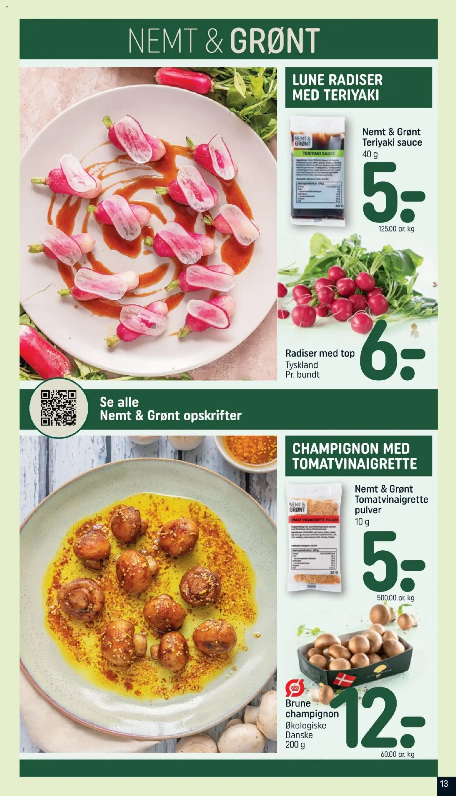Rema 1000 tilbudsavis – gyldig fra 23/08/2026 | Side: 13 | Produkter: Champignon, Radiser