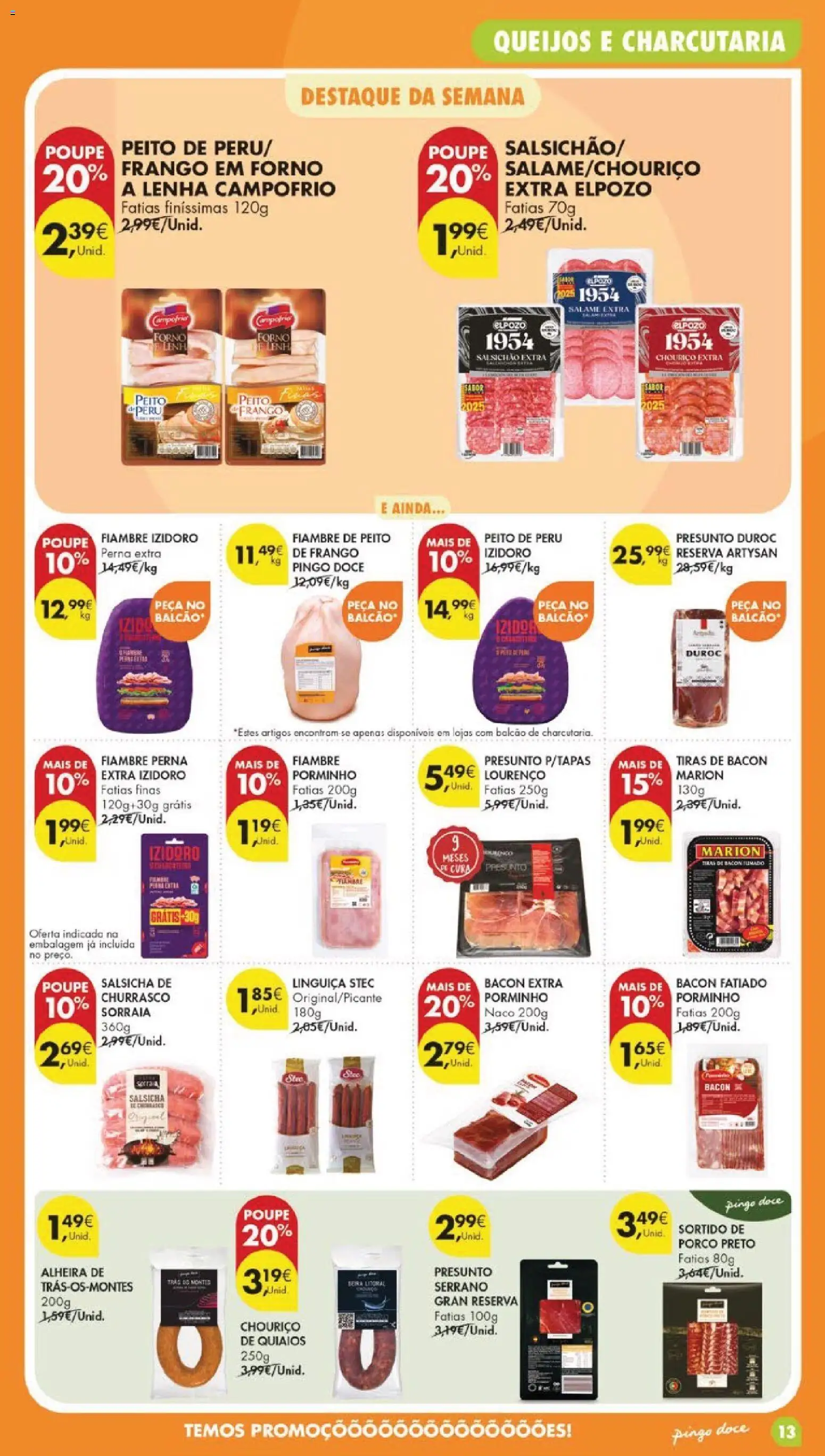 Pingo Doce folheto │ válido de 05.05.2026 | Página: 13 | Produtos: Forno, Bacon, Frango, Chouriço
