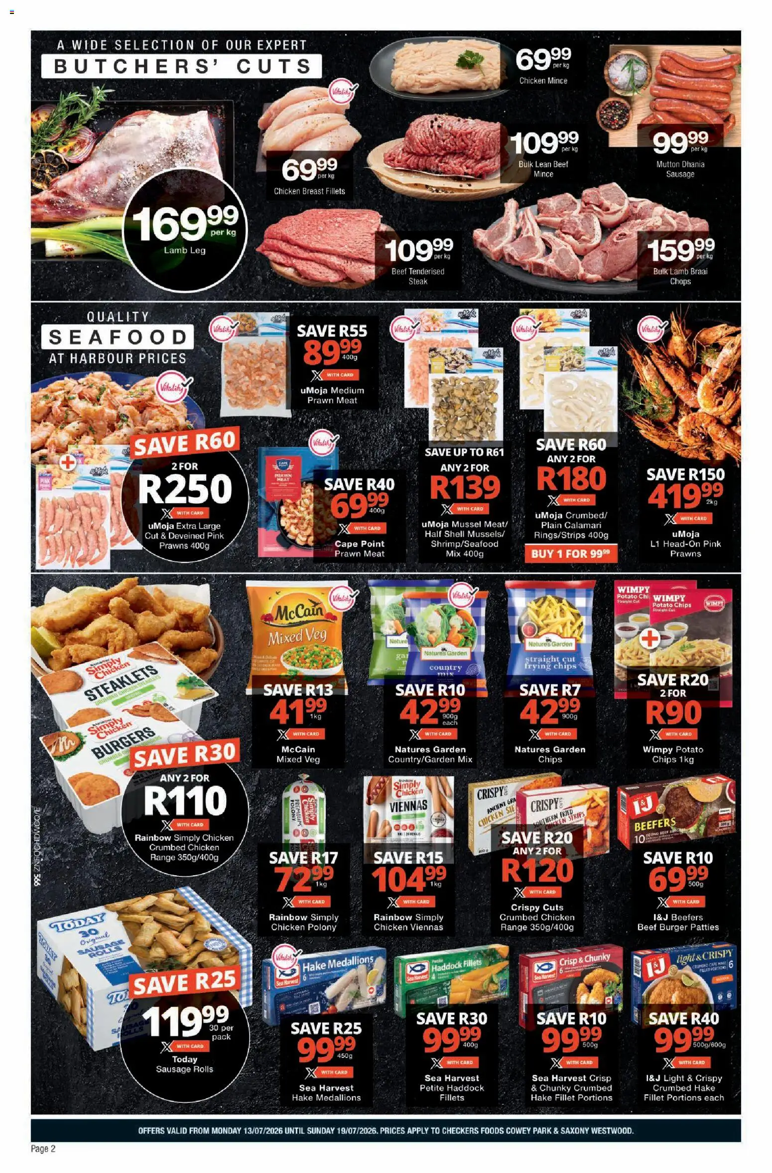 New Checkers catalogue – valid from 13/07/2026 | Page: 2 | Products: Light, Polony, Seafood, Sausage