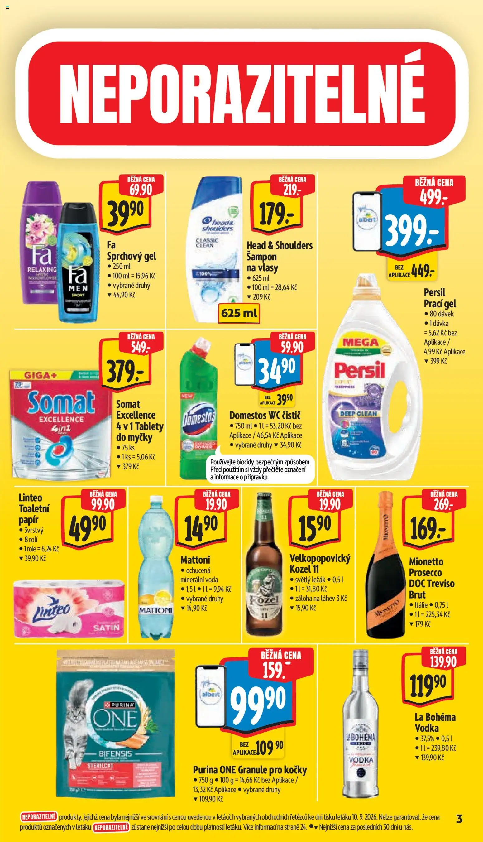 Albert leták - Supermarket -  	Frenštát pod Radhoštěm od 16.09.2026 | Strana: 7 | Produkty: Sprchový gel, Granule, Kozel 11, Persil