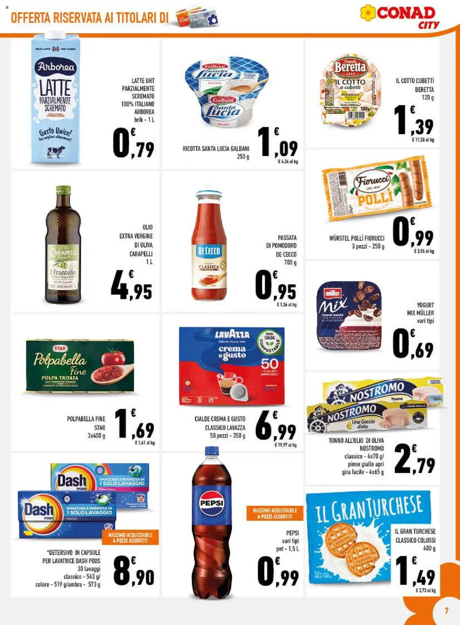 Volantino Conad del 21/10/2026 | Pagina: 7 | Prodotti: Olio, Passata di pomodoro, Polli, Lavazza