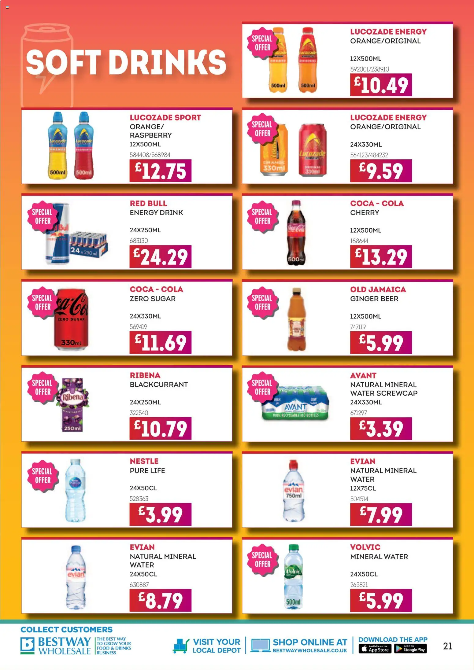 {H1} | Page: 21 | Products: Beer, Keksajt, Mineral water, Energy drink