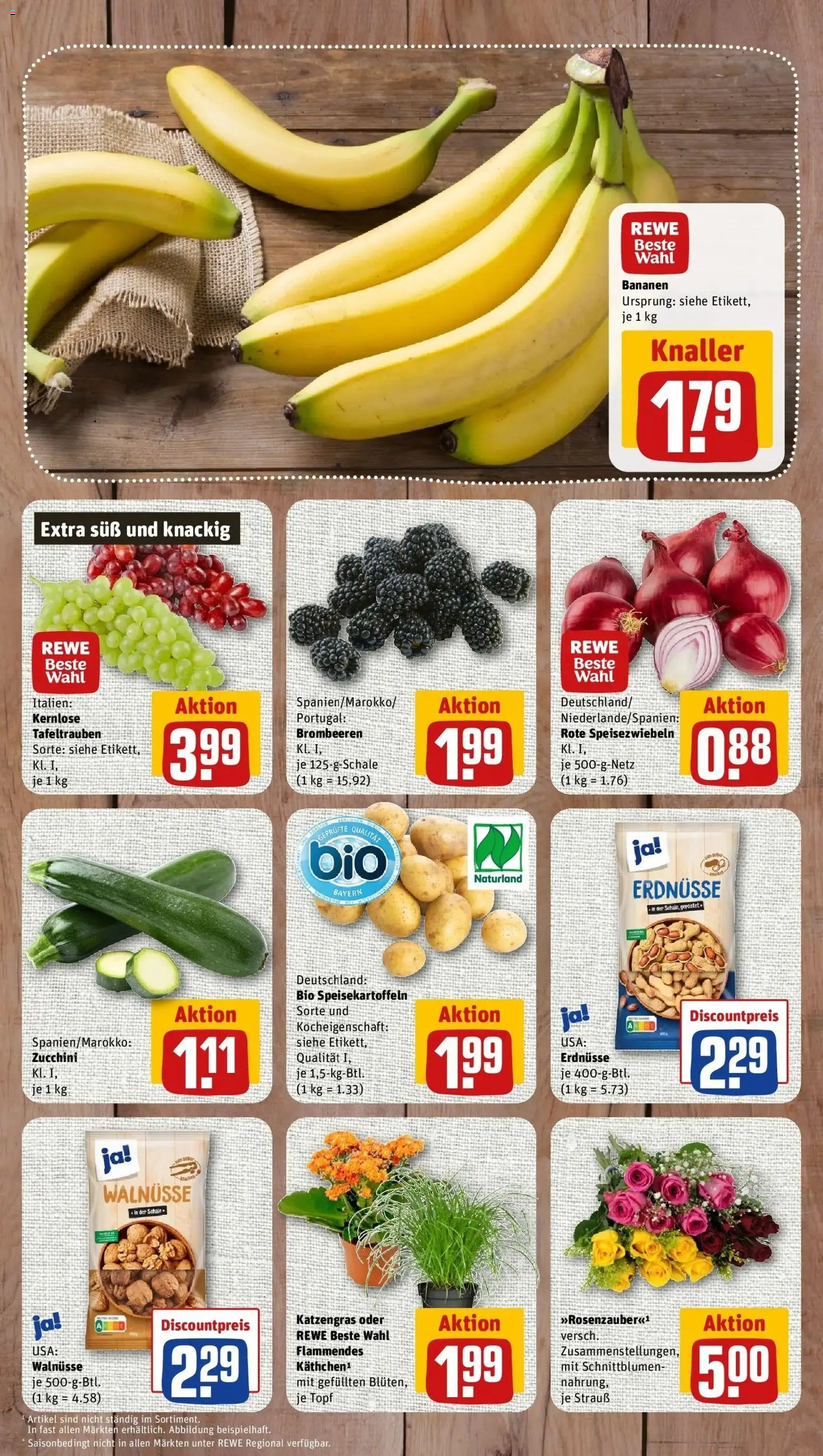 REWE Prospekt ab 26.10.2026 zum Blättern » Angebote | Seite: 3 | Produkte: Erdnüsse, Walnüsse, Bananen, Zucchini