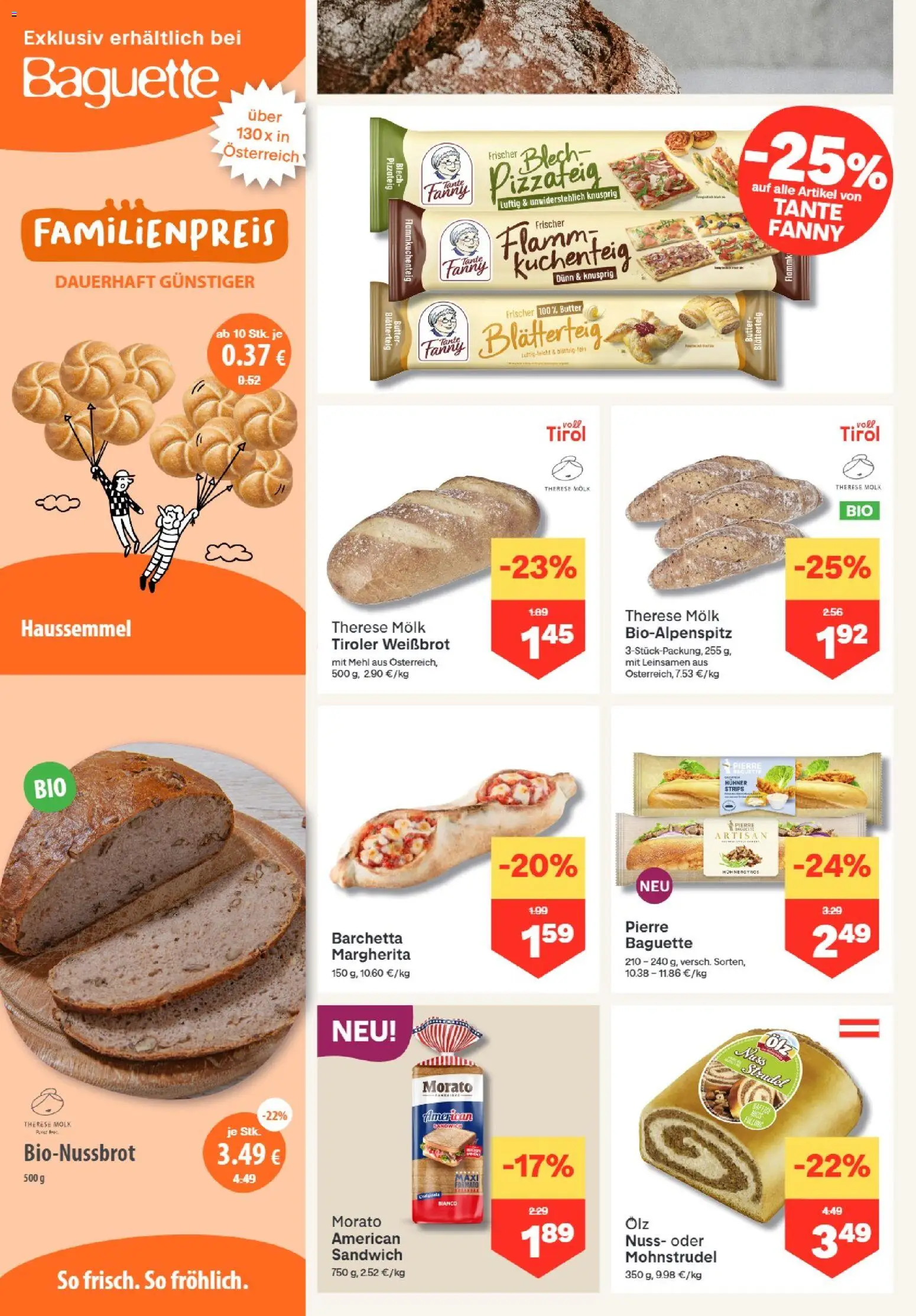 MPREIS Dellach im Drautal gültig ab 01.10.2026 | Seite: 4 | Produkte: Baguette, Mehl, Butter