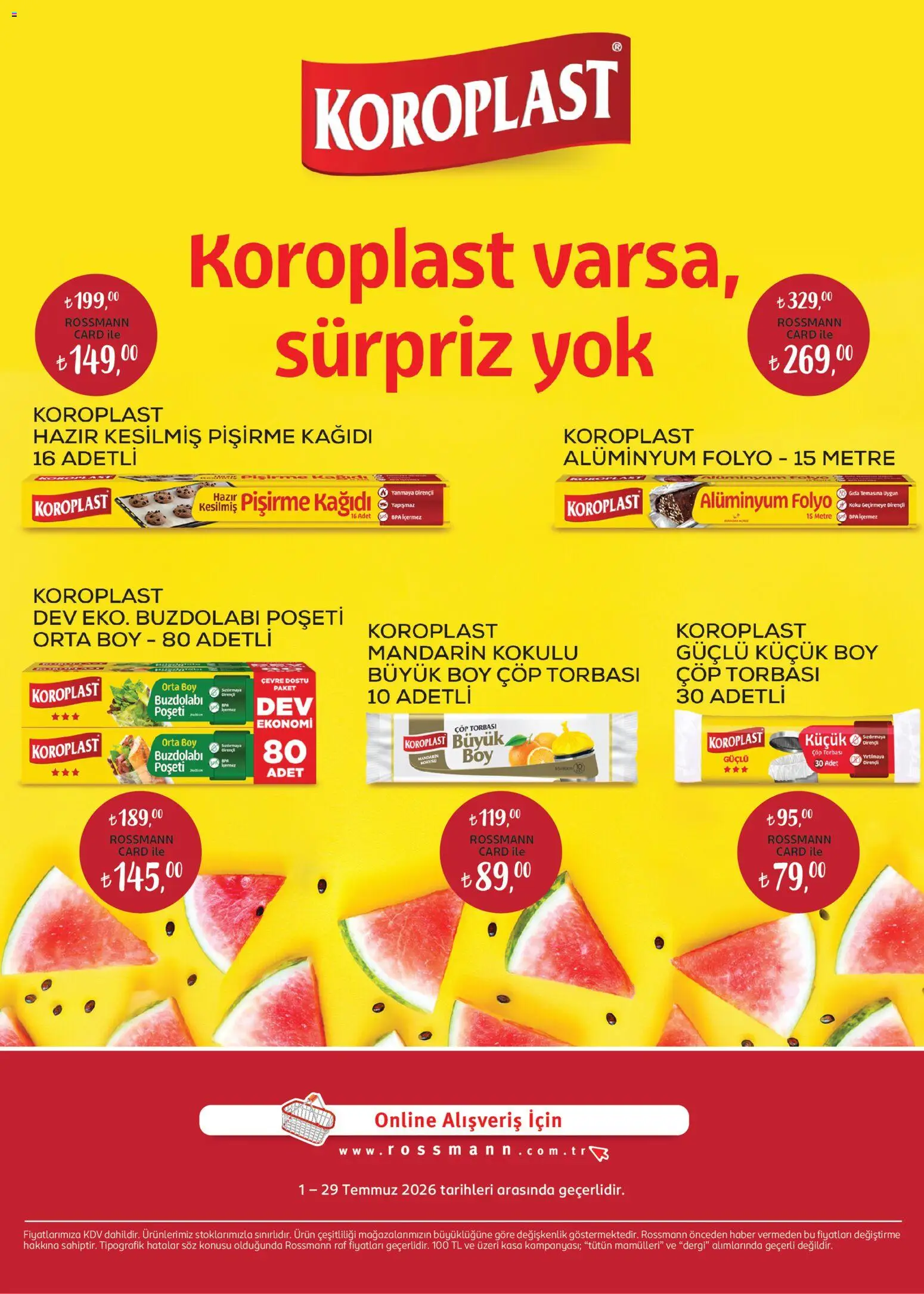 Rossmann - Temmuz Ev & Yaşam Kataloğu - 01 Temmuz 2026 tarihinden itibaren geçerlidir | Sayfa: 16 | Ürünler: Çöp torbası, Koku, Kasa, Buzdolabı