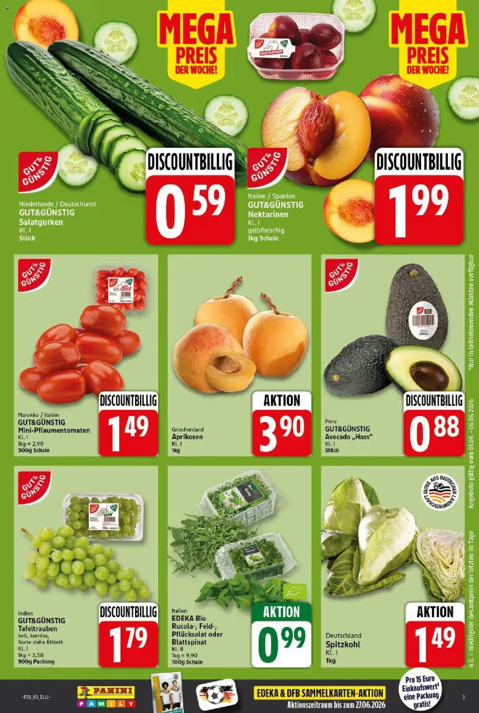 Elli Markt Prospekt Gütersloh – gültig ab 01.06.2026 | Seite: 3 | Produkte: Nektarinen, Avocado