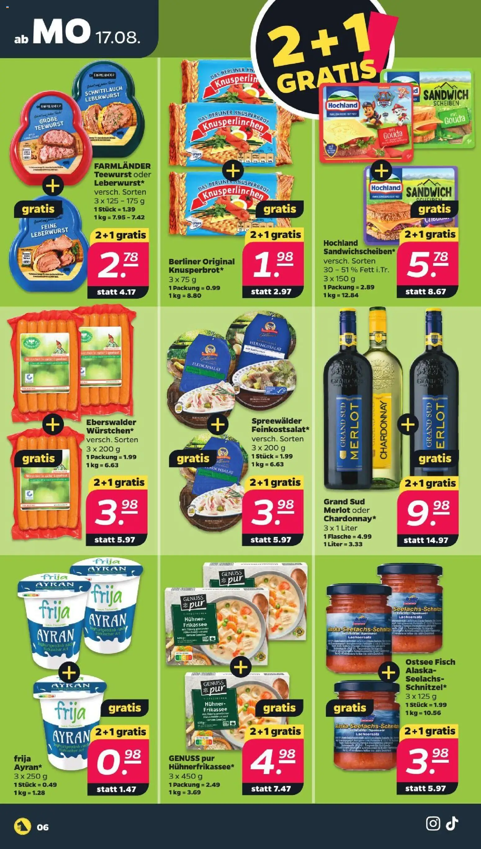 Netto Prospekt – gültig ab 17.08.2026 | Seite: 8 | Produkte: Berliner, Merlot, Gouda, Grand sud