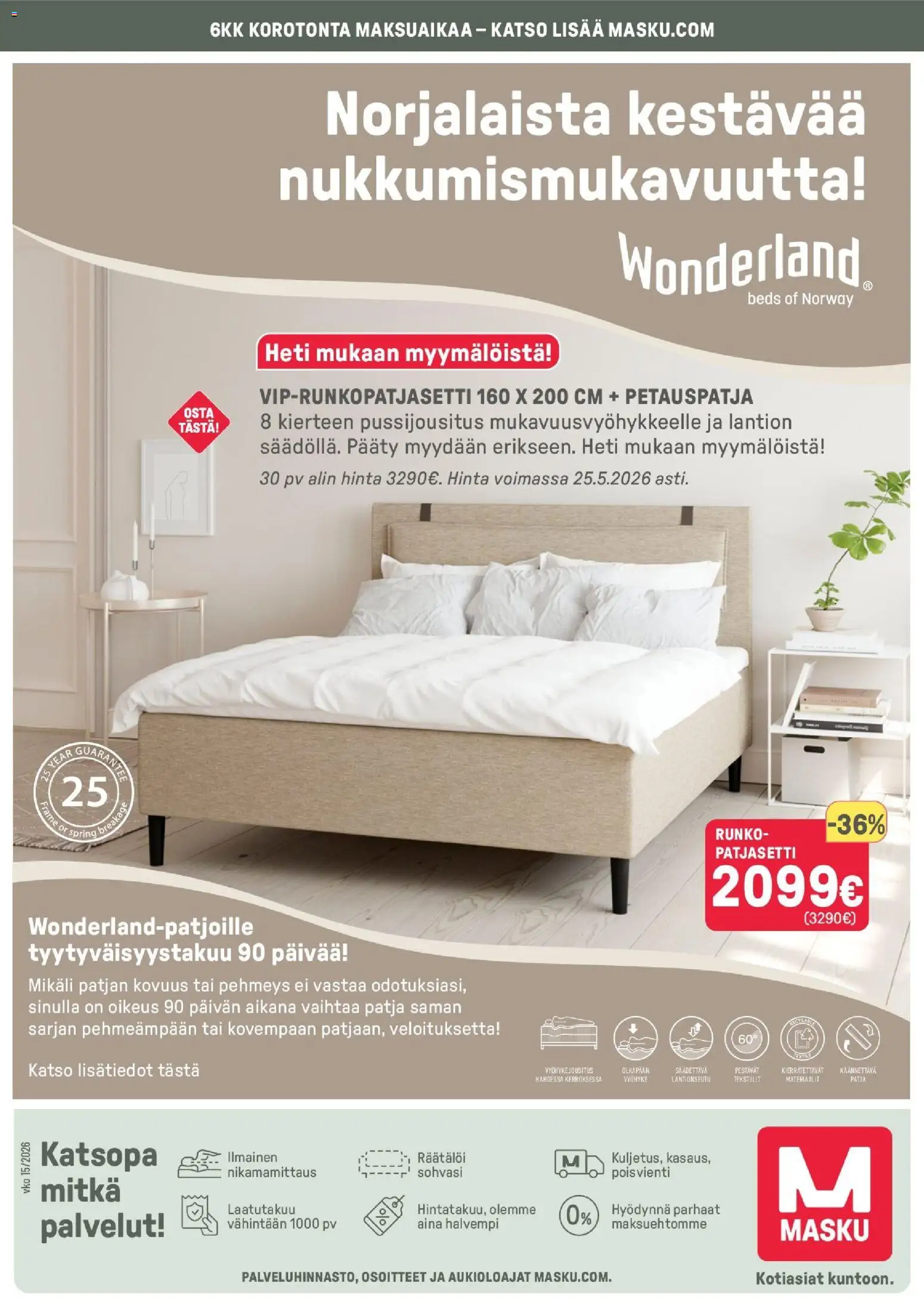 Masku tarjoukset – voimassa 15/05/2026 alkaen | Sivu: 16 | Tuotteet: Patja, Petauspatja