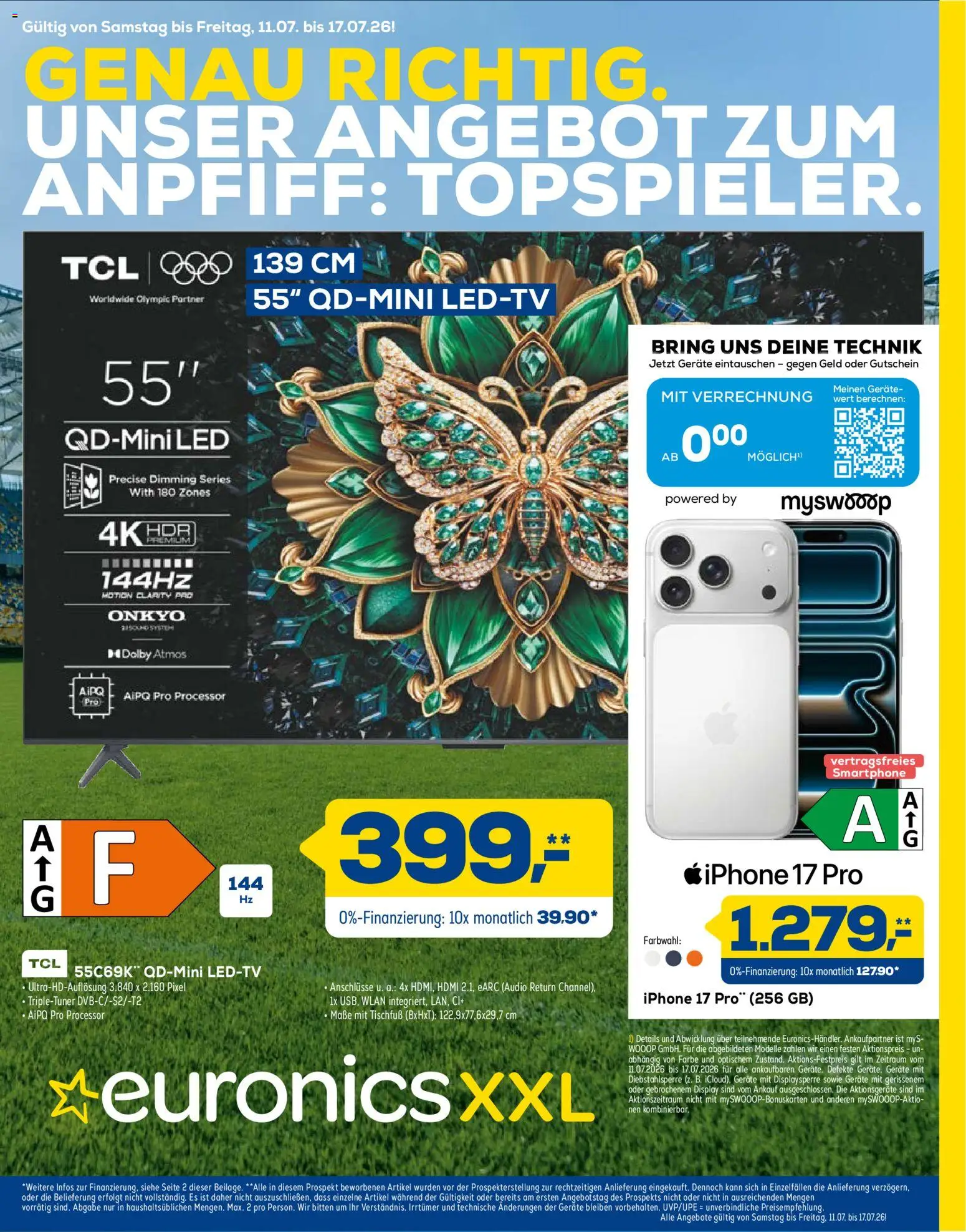 Euronics Prospekt – gültig ab 11.07.2026 | Seite: 1 | Produkte: Iphone, Smartphone, Audio