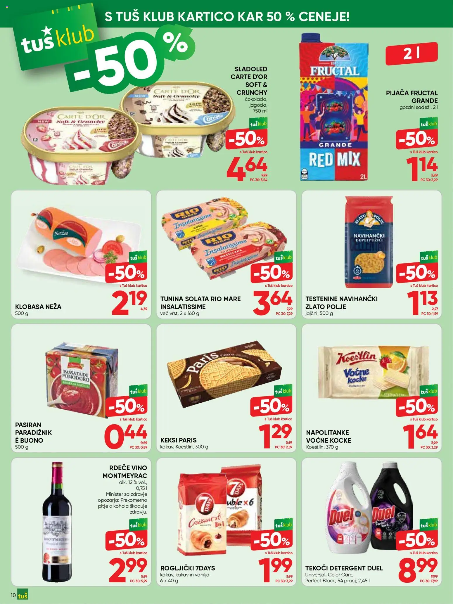 Novi Tuš katalog ponudbe – veljaven od 15.07.2026 | Stran: 10 | Izdelki: Rogljički, Kakav, Detergent, Solata