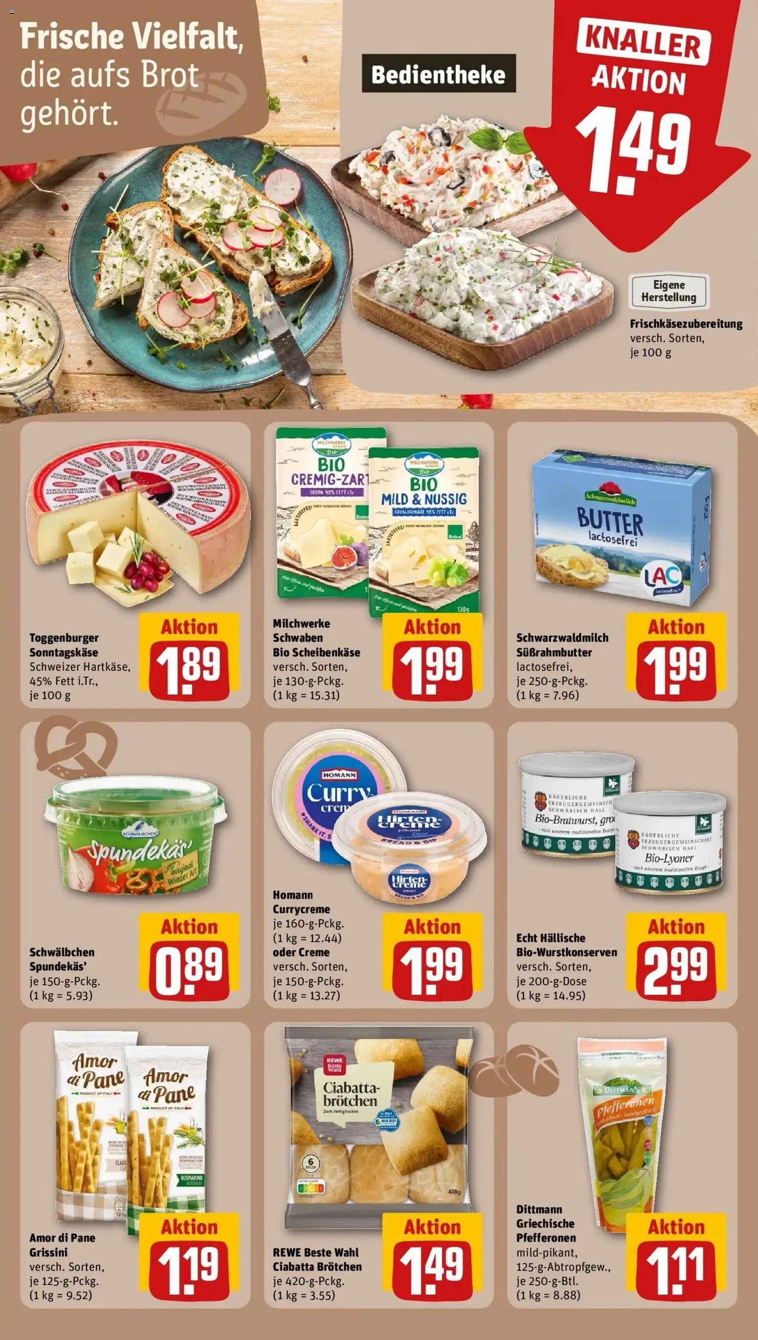 Rewe Prospekt Sinsheim – gültig ab 13.07.2026 | Seite: 15 | Produkte: Butter, Pane, Creme, Brot