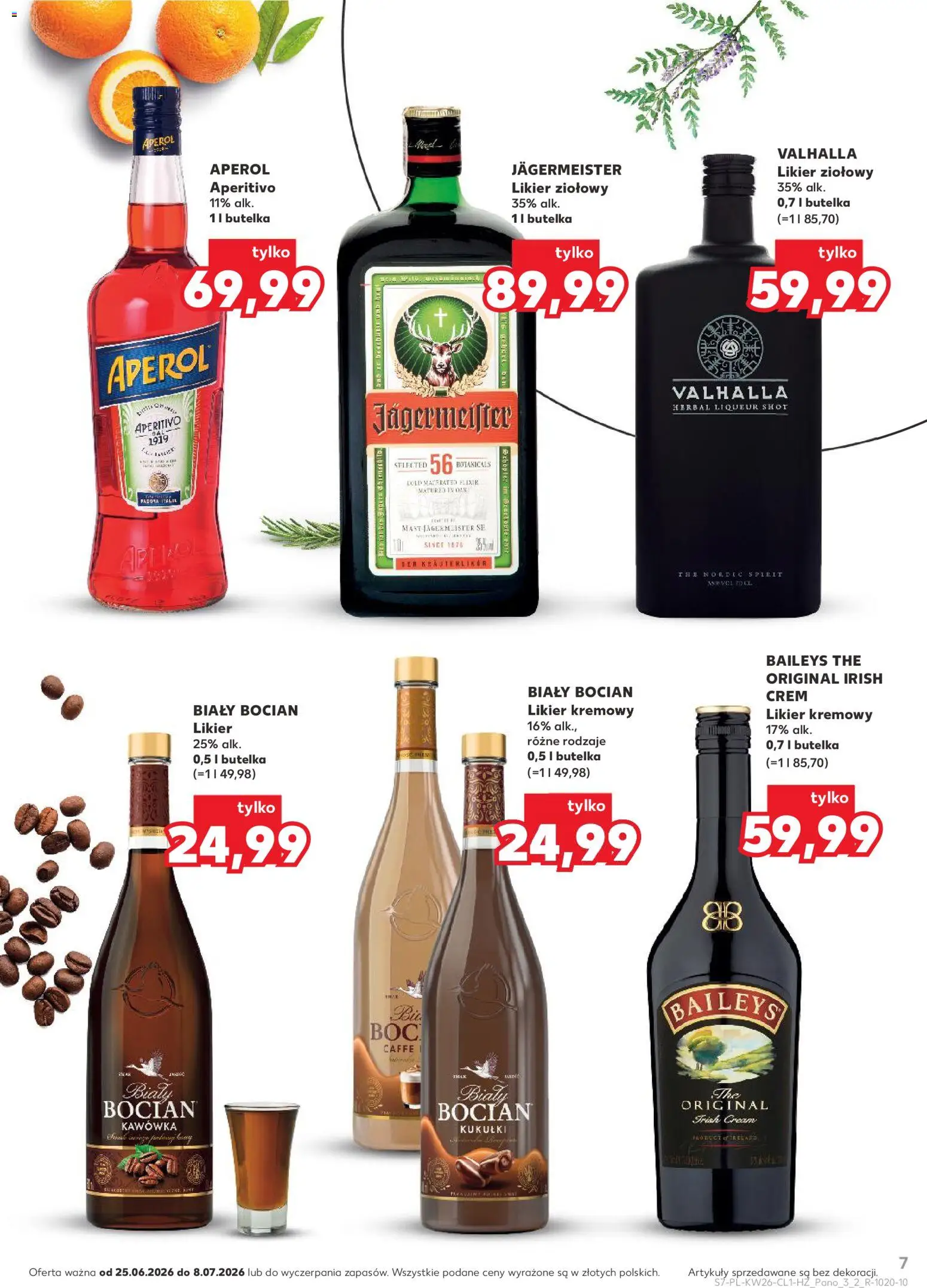 Kaufland Polsko leták - Barek od 25.06.2026 | Strana: 7 | Produkty: Jägermeister, Irish cream, Aperitivo, Aperol