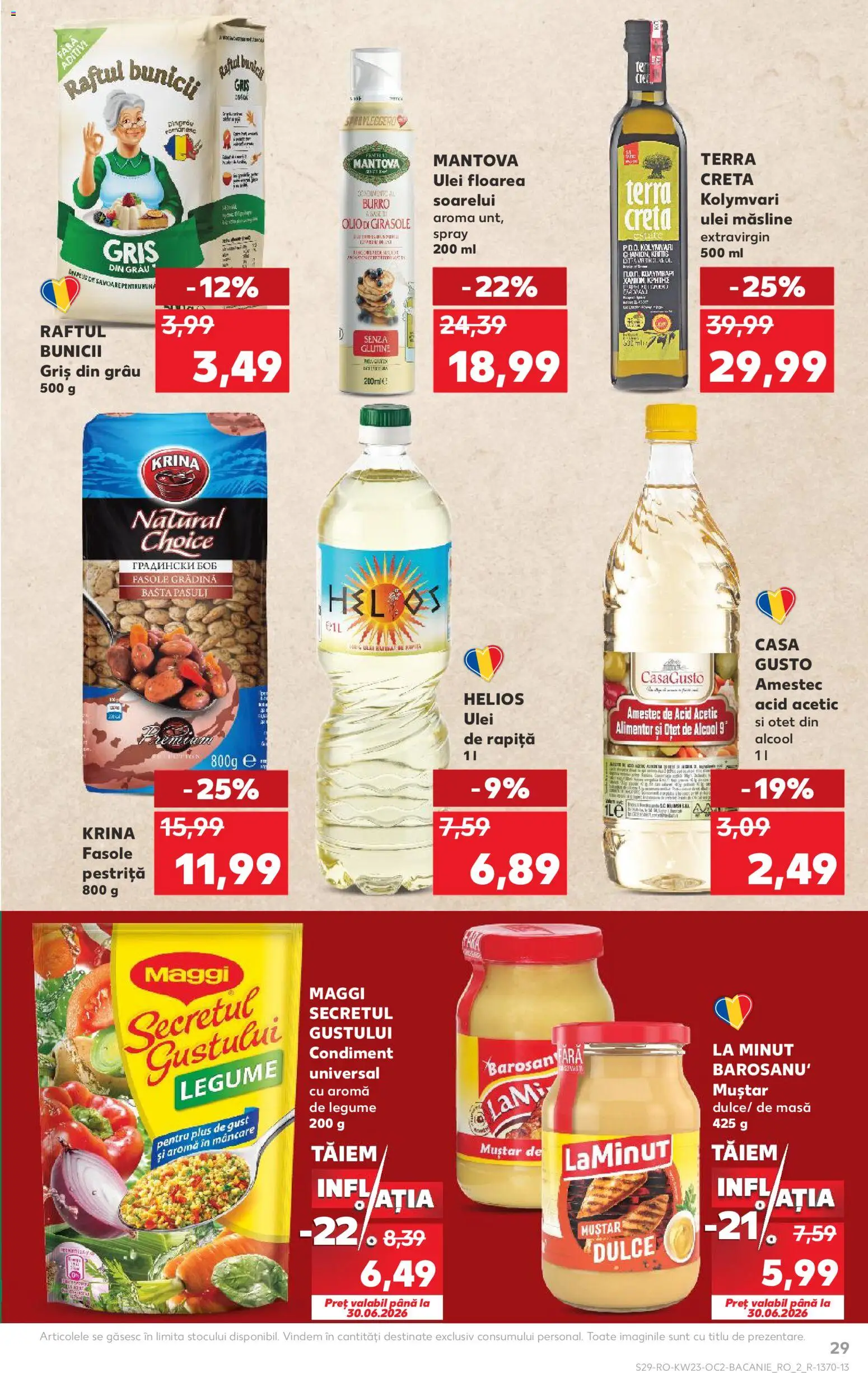 Noul catalog Kaufland – valabil de la 03.06.2026 | Pagină: 29 | Produse: Măsline, Ulei, Muștar, Legume