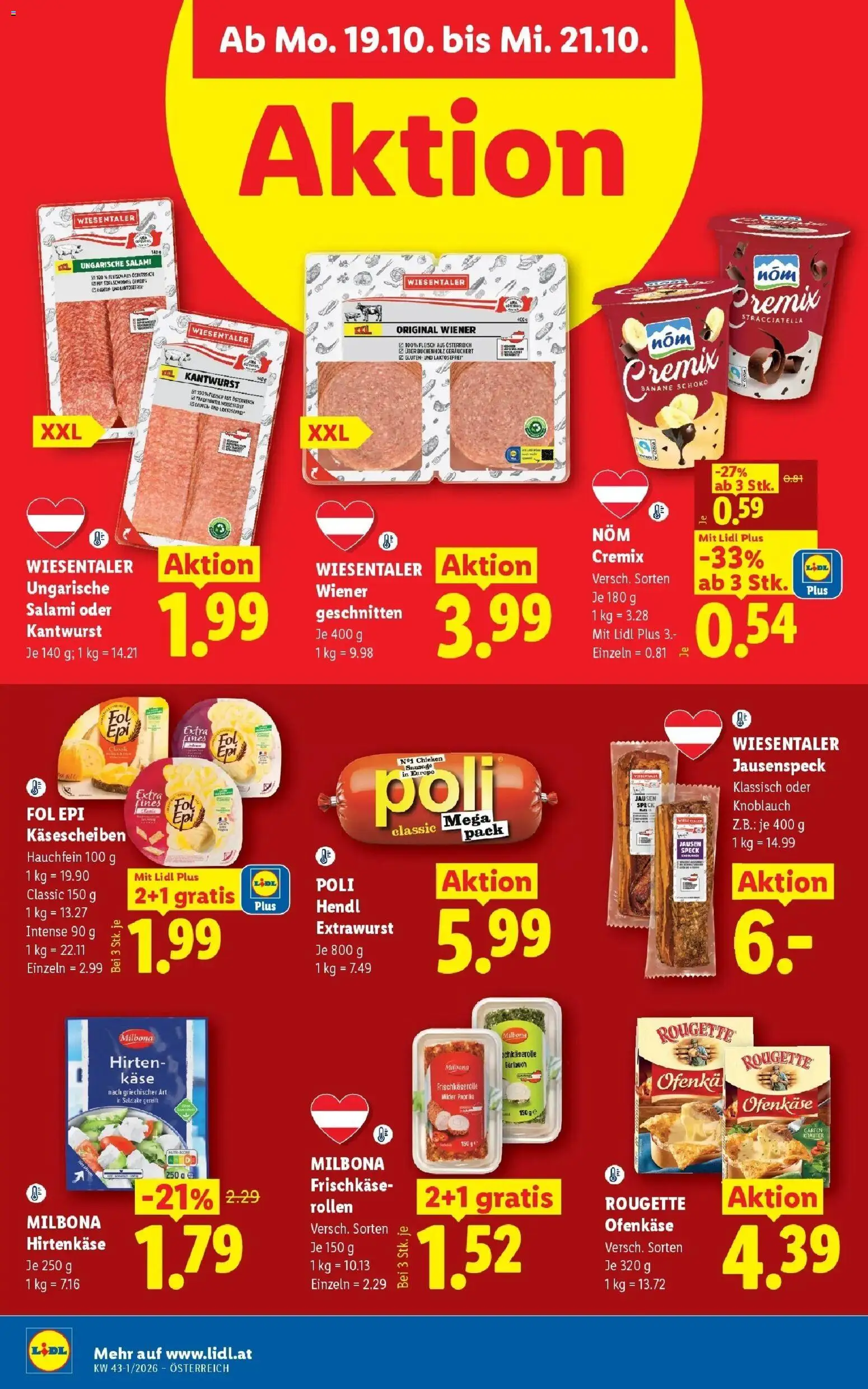 Lidl Flugblatt - Jenbach ab 11.10.2026 - Angebote ab donnerstag | Seite: 45 | Produkte: Knoblauch, Speck, Käse, Salami