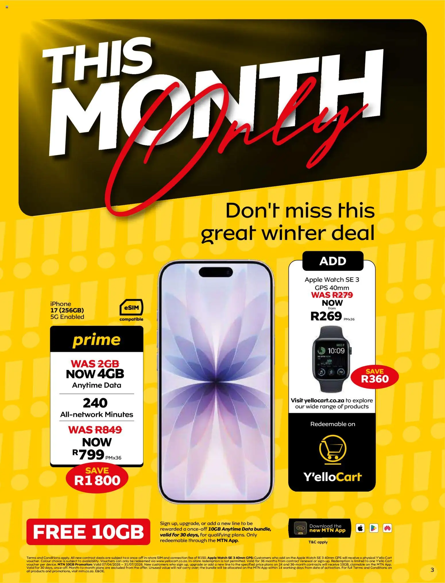 New MTN catalogue – valid from 08.06.2026 | Page: 3 | Products: Data, Sim, Watch