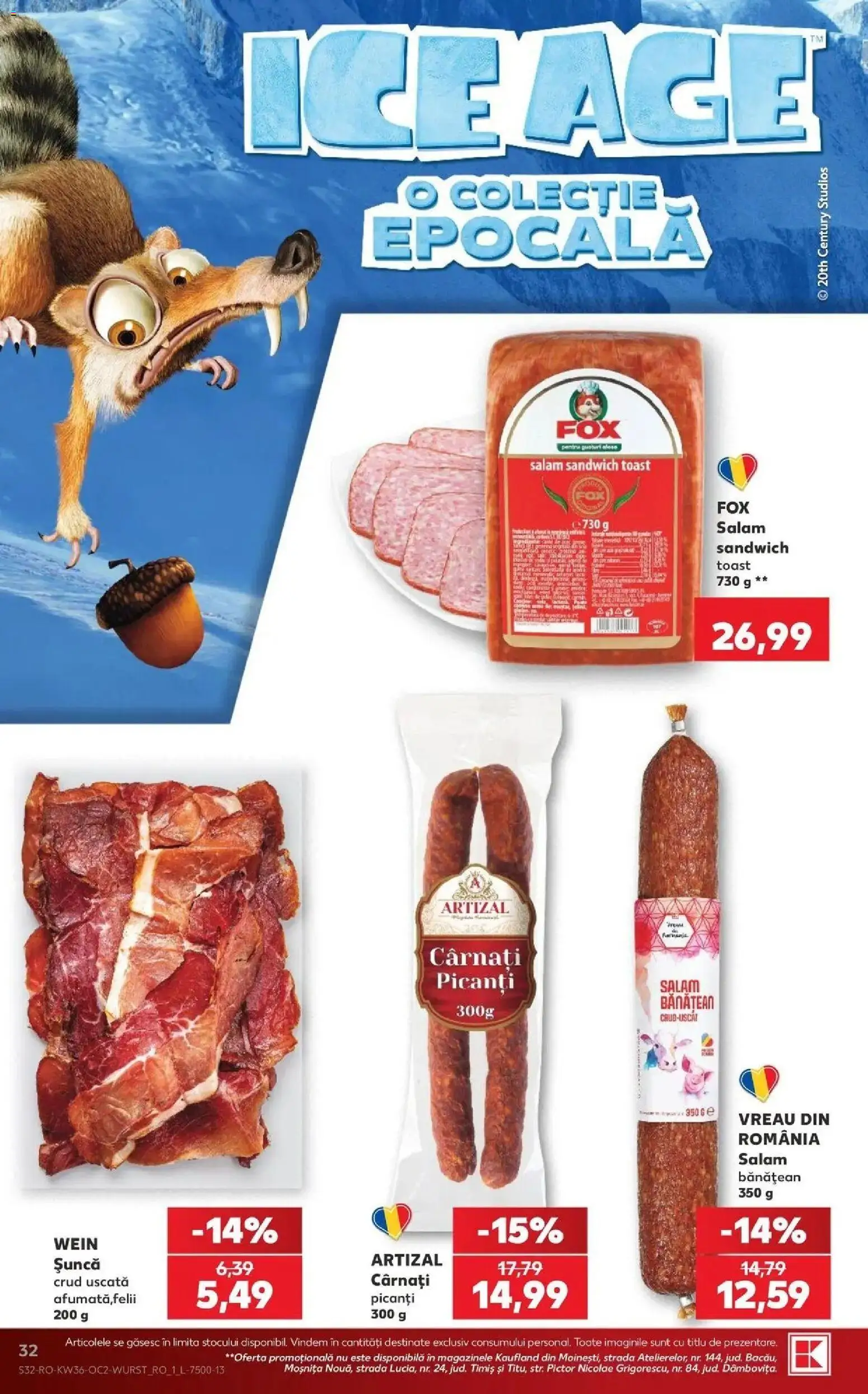 Kaufland Viseu de Sus 02.09.2026 - Revista si Oferta | Pagină: 32 | Produse: Salam, Șuncă, Cârnați