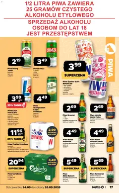 Pogląd oferty "Piwo Carlsberg, puszka, 6x 500 ml" - ważna od 24.09.2026 | Strona: 17