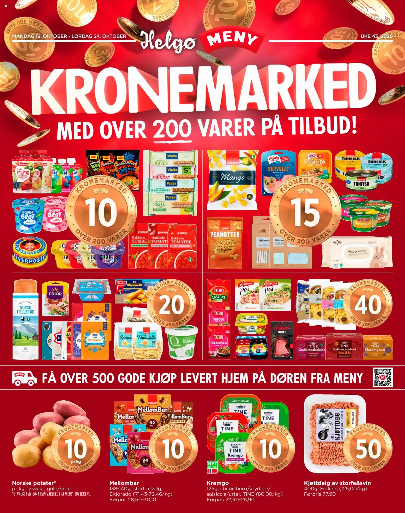 {H1} | Side: 1 | Produkter: Våtservietter, Tagliatelle, Peanøtter, Sandwich