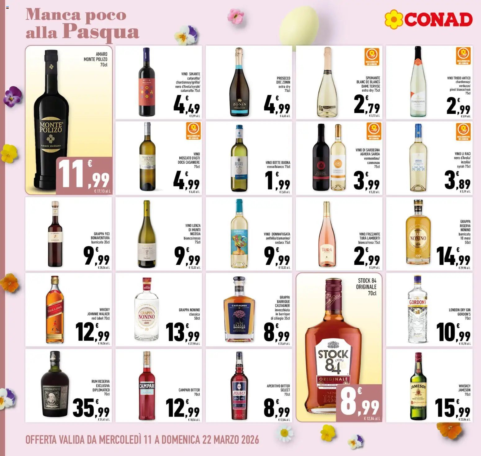 Volantino Conad del 11.03.2026 | Pagina: 14 | Prodotti: Vino, Spumante, Grappa, Amaro