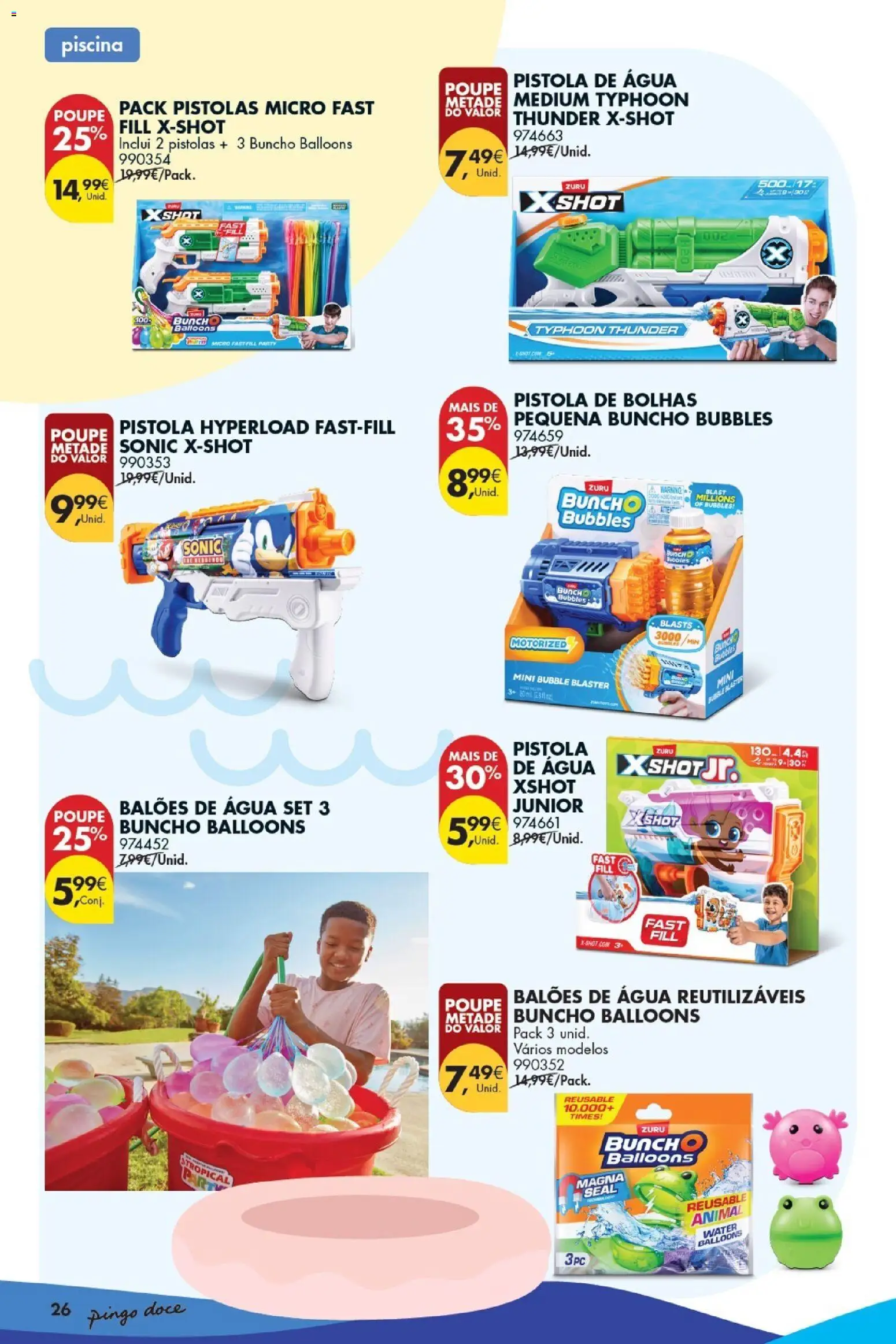 Pingo Doce Bazar Verão │ válido de 09.06.2026 | Página: 26 | Produtos: Agua, Piscina, PC
