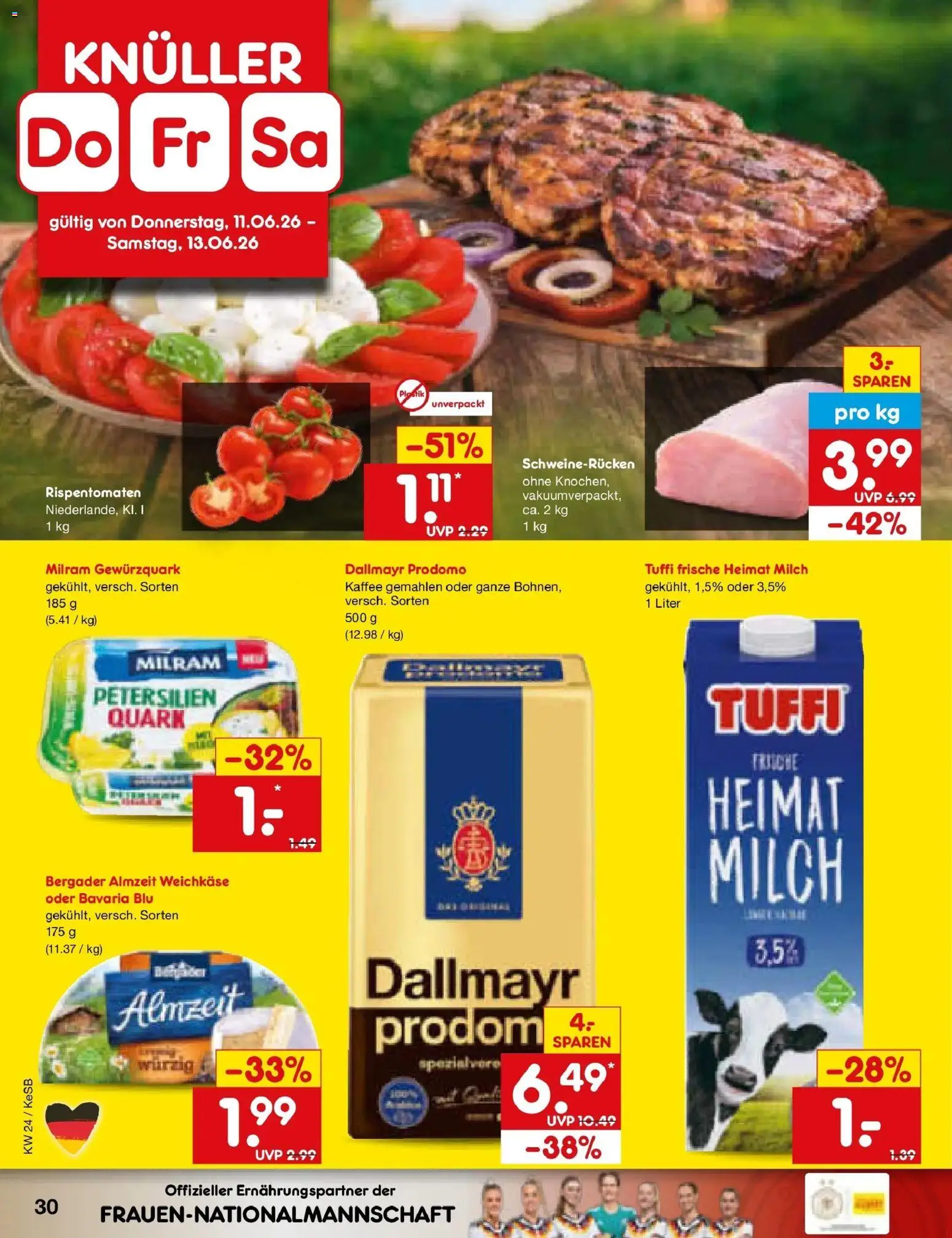Netto Marken-Discount Prospekt Kruft – gültig ab 08.06.2026 | Seite: 46 | Produkte: Quark, Kaffee, Milram, Schweinerucken