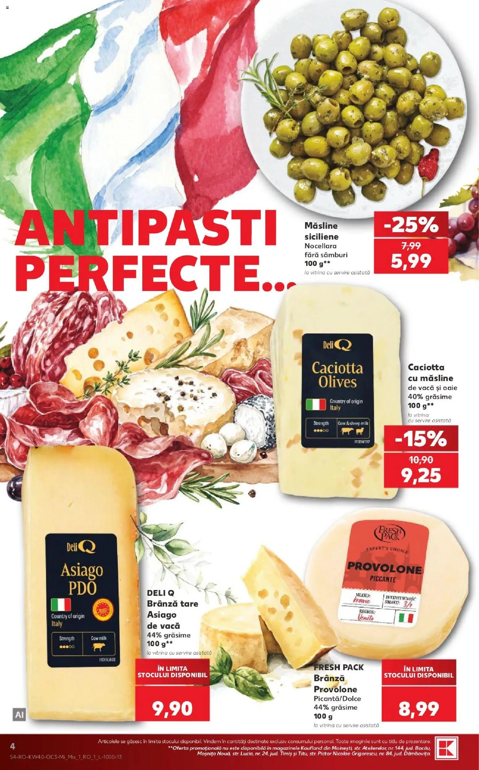 Kaufland RO akciós ujság - amely érvényes a következő dátumtól: 2026.09.30. | Oldal: 4 | Termékek: Antipasti