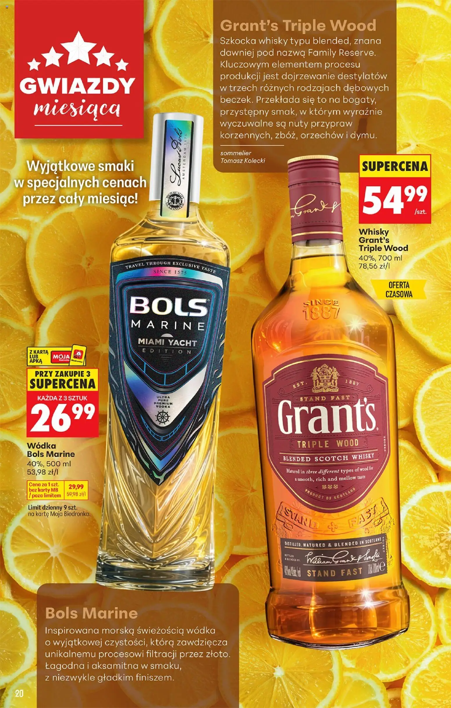 Biedronka gazetka - Czas na toast od 13.07.2026 | Strona: 20 | Produkty: Grant's, Vodka, Wódka, Whisky