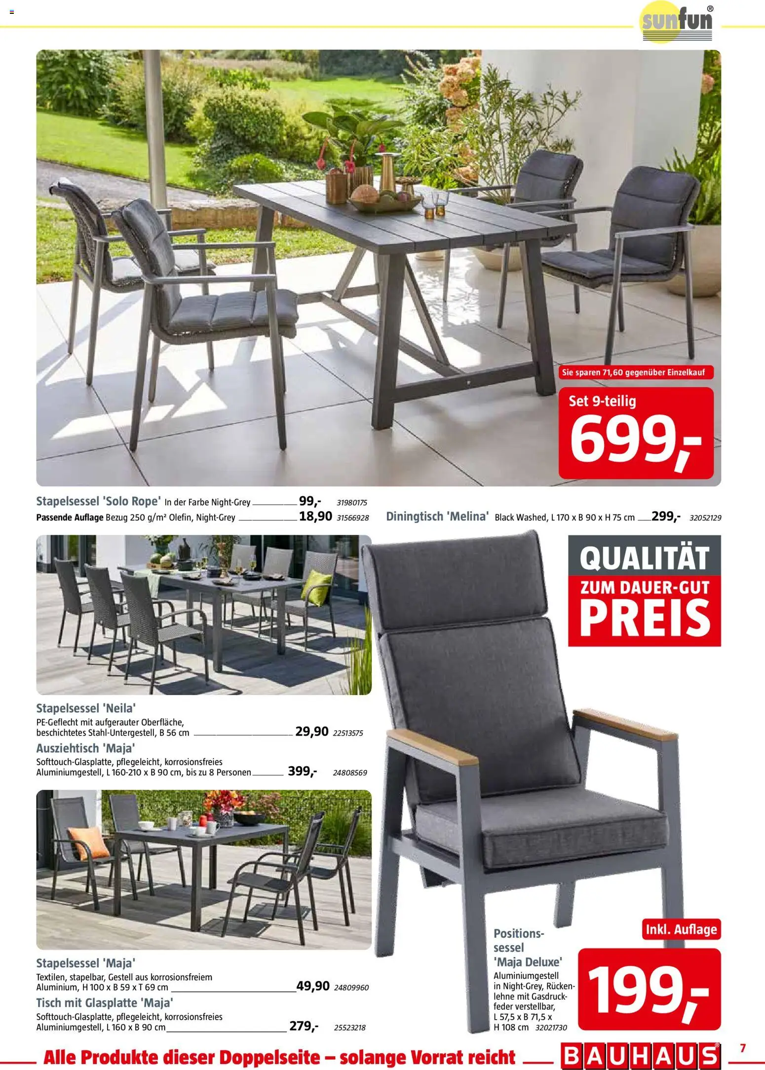 Bauhaus Prospekt 	 – gültig ab 02.05.2026 | Seite: 7 | Produkte: Sessel, Tisch