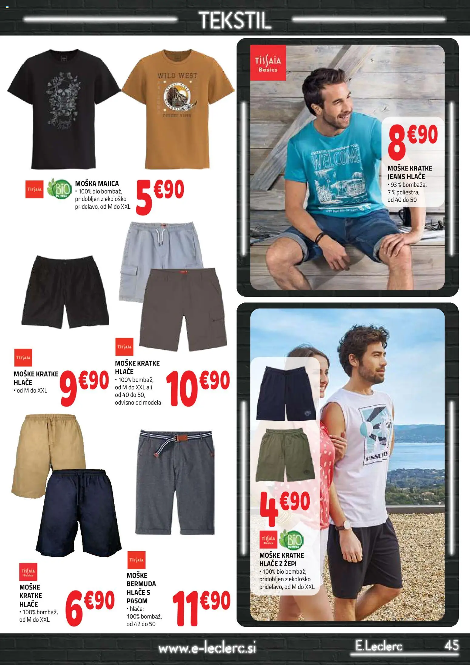 Novi E.leclerc katalog ponudbe – veljaven od 29.04.2026 | Stran: 45 | Izdelki: Majica, Hlace