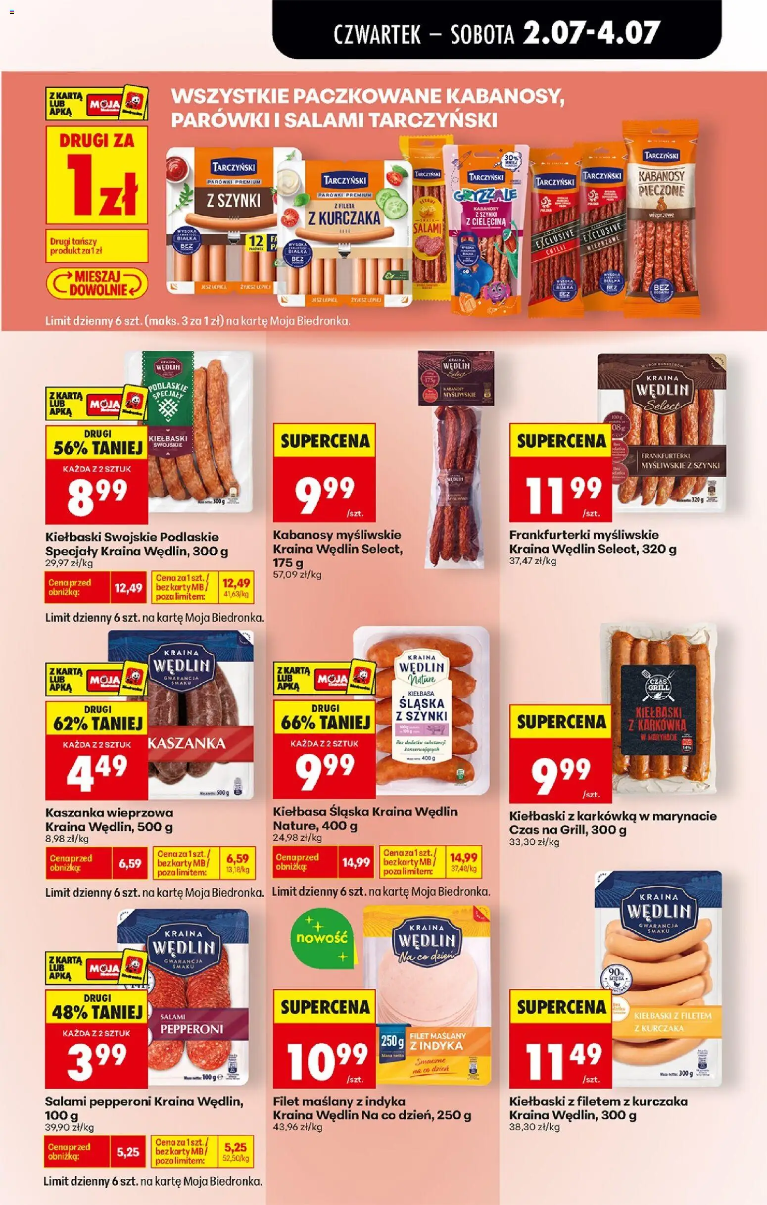 Biedronka gazetka od czwartku od 02.07.2026 | Strona: 49 | Produkty: Grill, Parówki, Kiełbaski, Kiełbasa śląska