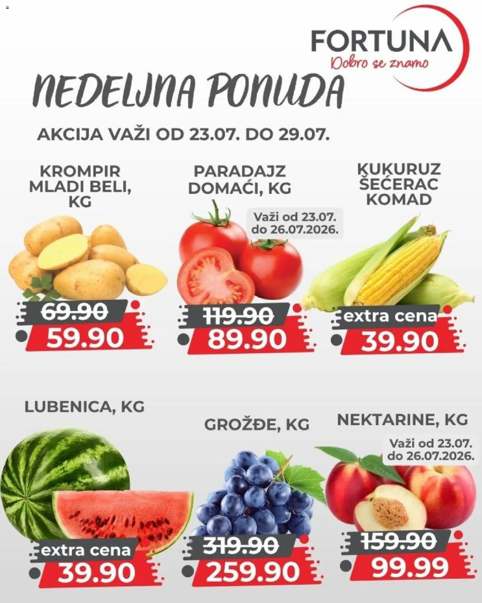 Fortuna Market katalog - važi od 23.07.2026 | Strana: 3 | Proizvode: Krompir, Kukuruz, Paradajz