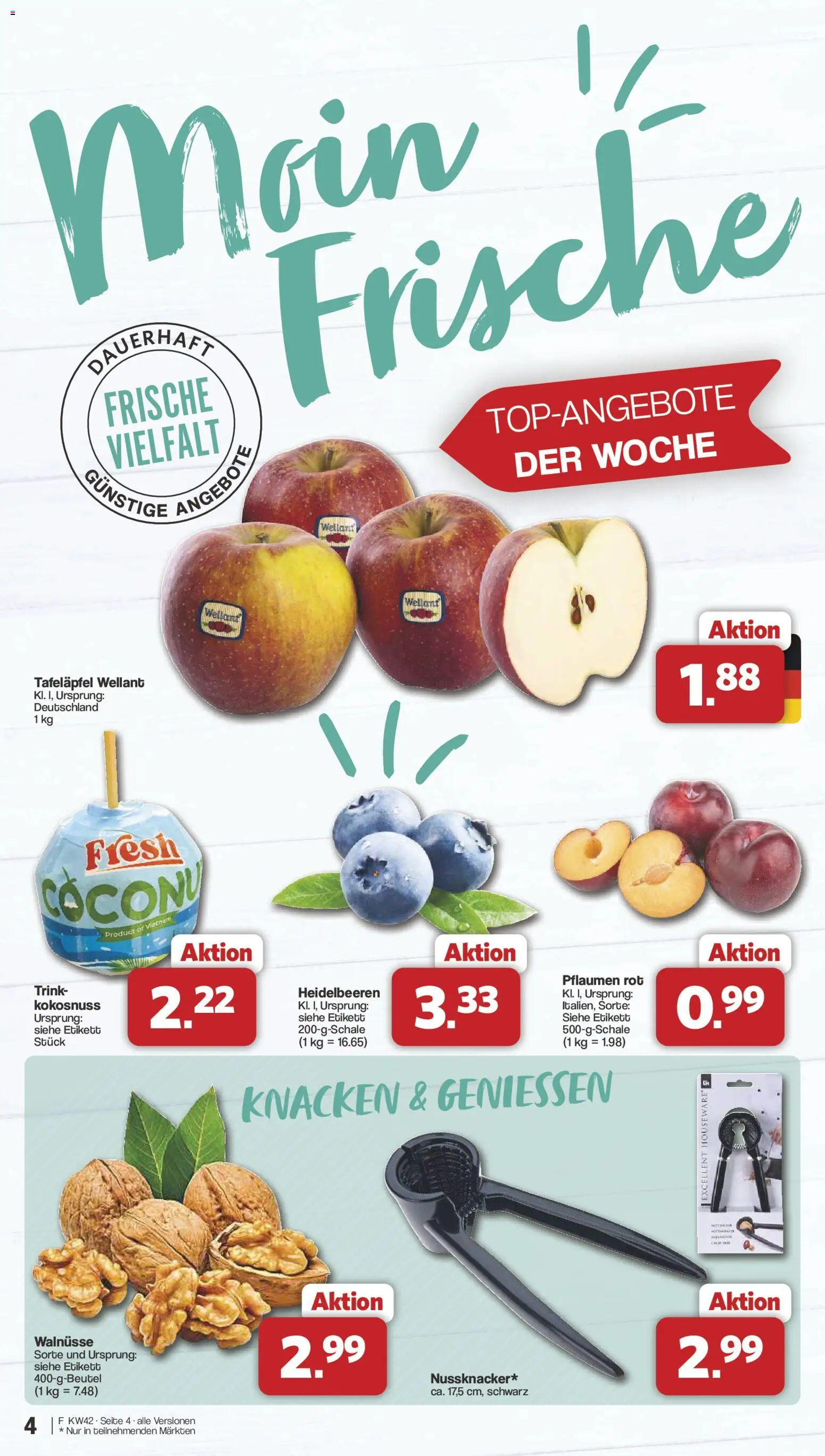 Famila Nordwest Prospekt – gültig ab 12.10.2026 | Seite: 4 | Produkte: Walnüsse, Pflaumen, Heidelbeeren