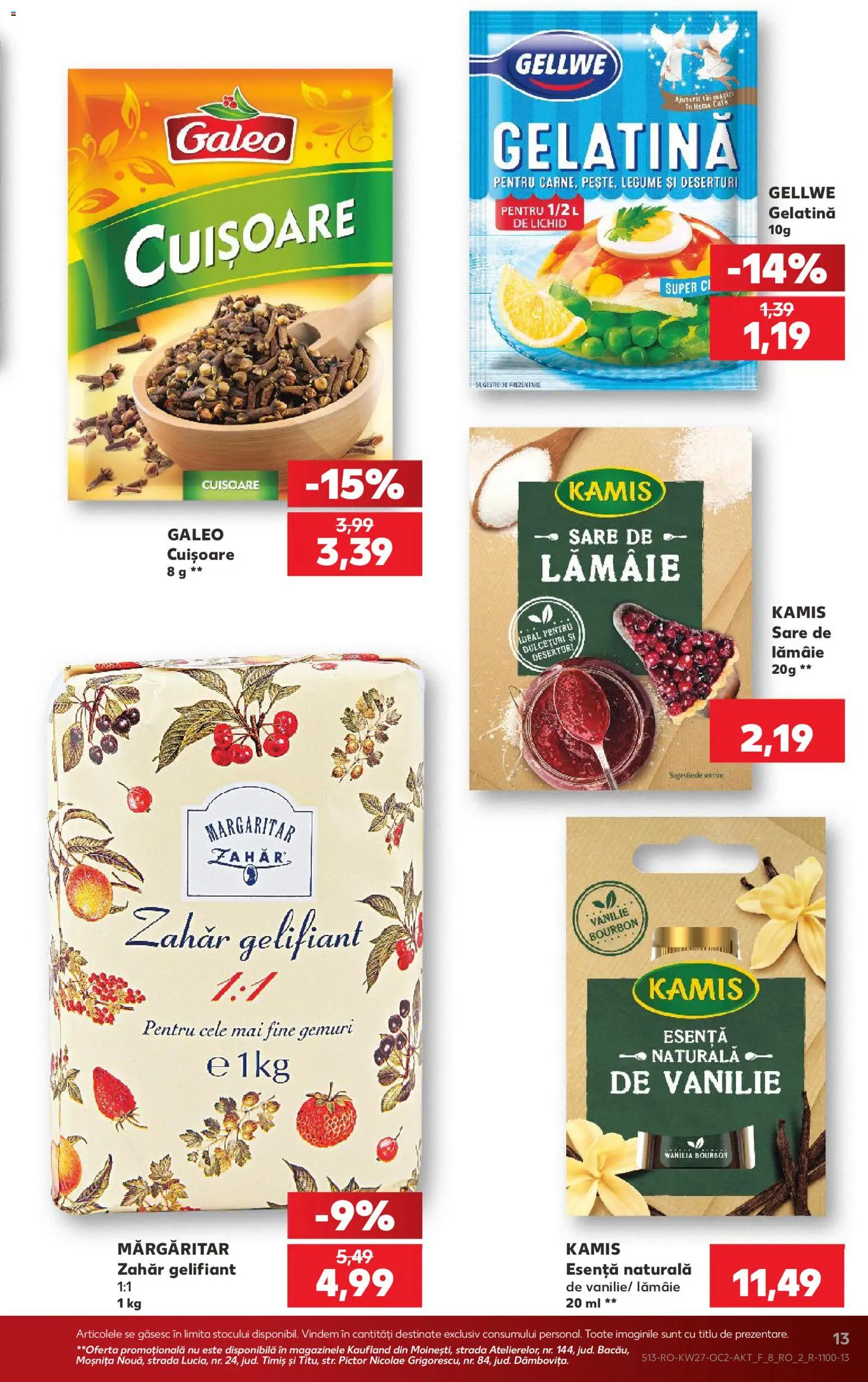 Noul catalog Kaufland – valabil de la 01.07.2026 | Pagină: 13 | Produse: Bourbon, Sare, Zahăr, Lămâie