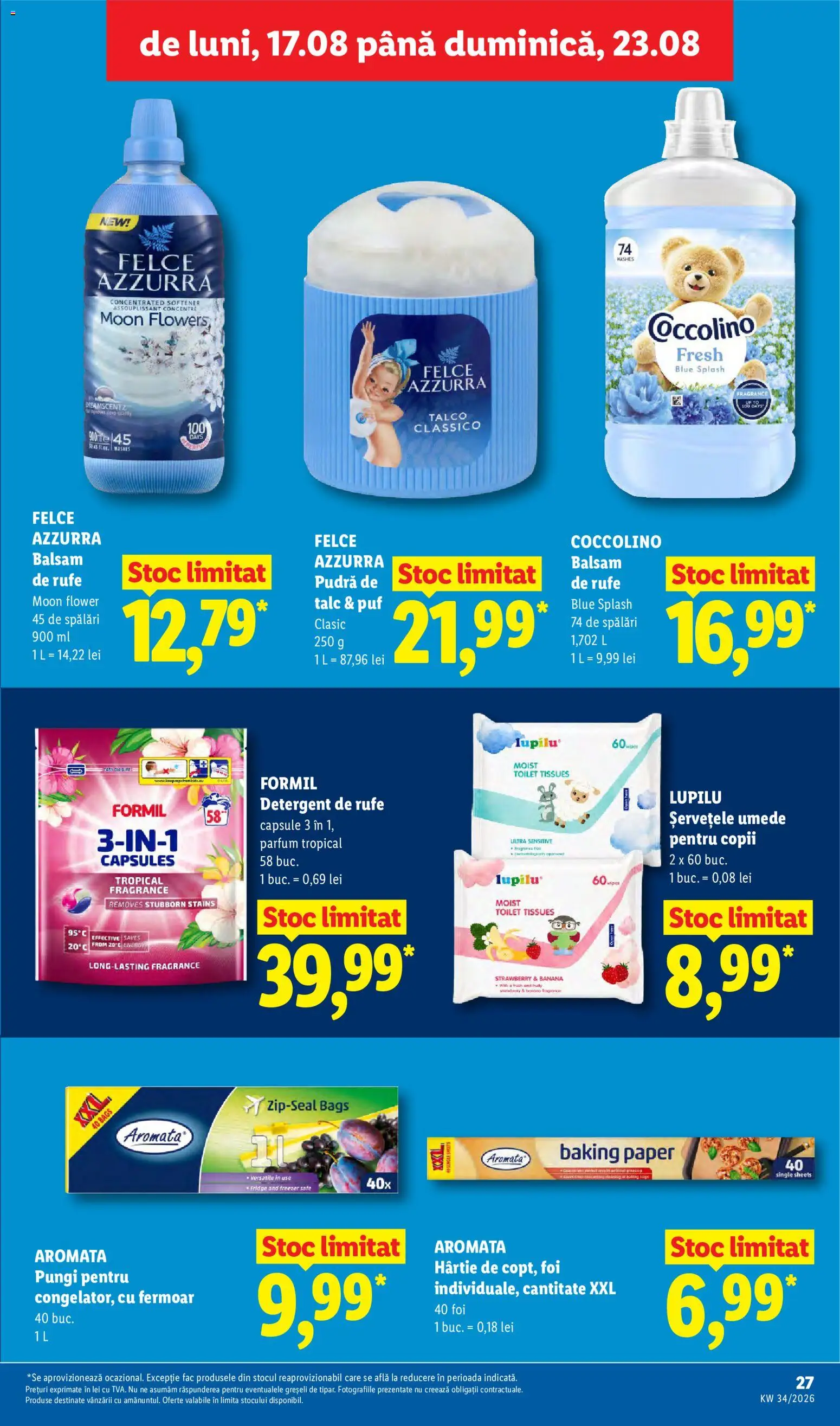 Noul catalog Lidl – valabil de la 17.08.2026 | Pagină: 27 | Produse: Parfum, Balsam, Detergent, Balsam de rufe