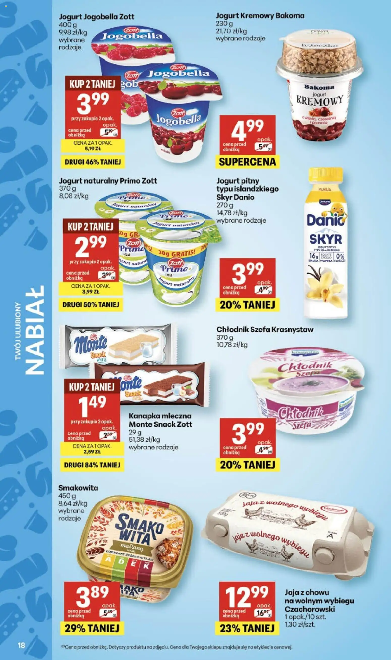 Delikatesy Centrum gazetka - Sklepy Własne od 07.05.2026 | Strona: 18 | Produkty: Jogurt pitny, Jogurt, Jaja, Skyr