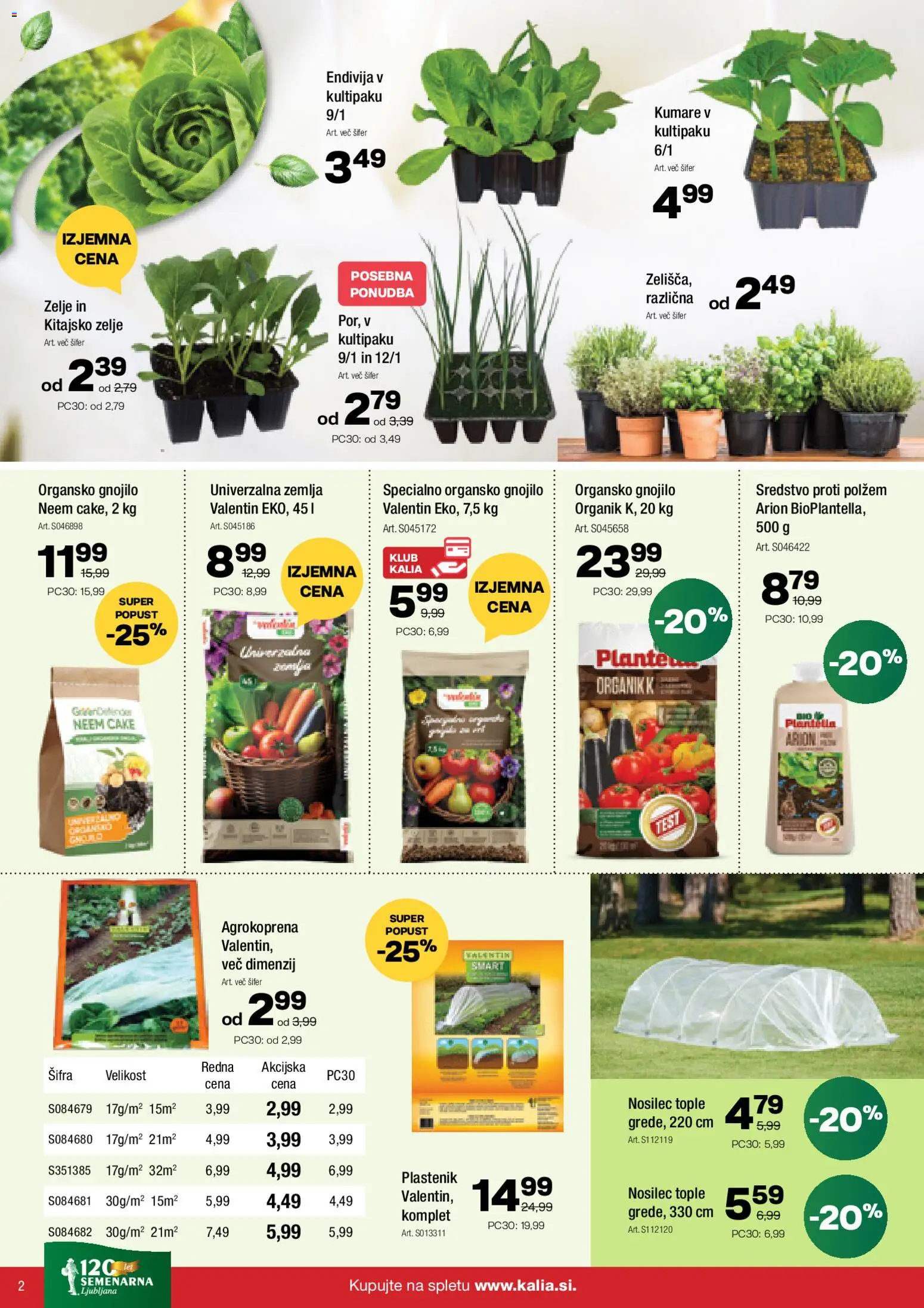 Novi Kalia katalog ponudbe – veljaven od 23.03.2026 | Stran: 2 | Izdelki: Kitajsko zelje, Žemlja, Zelje