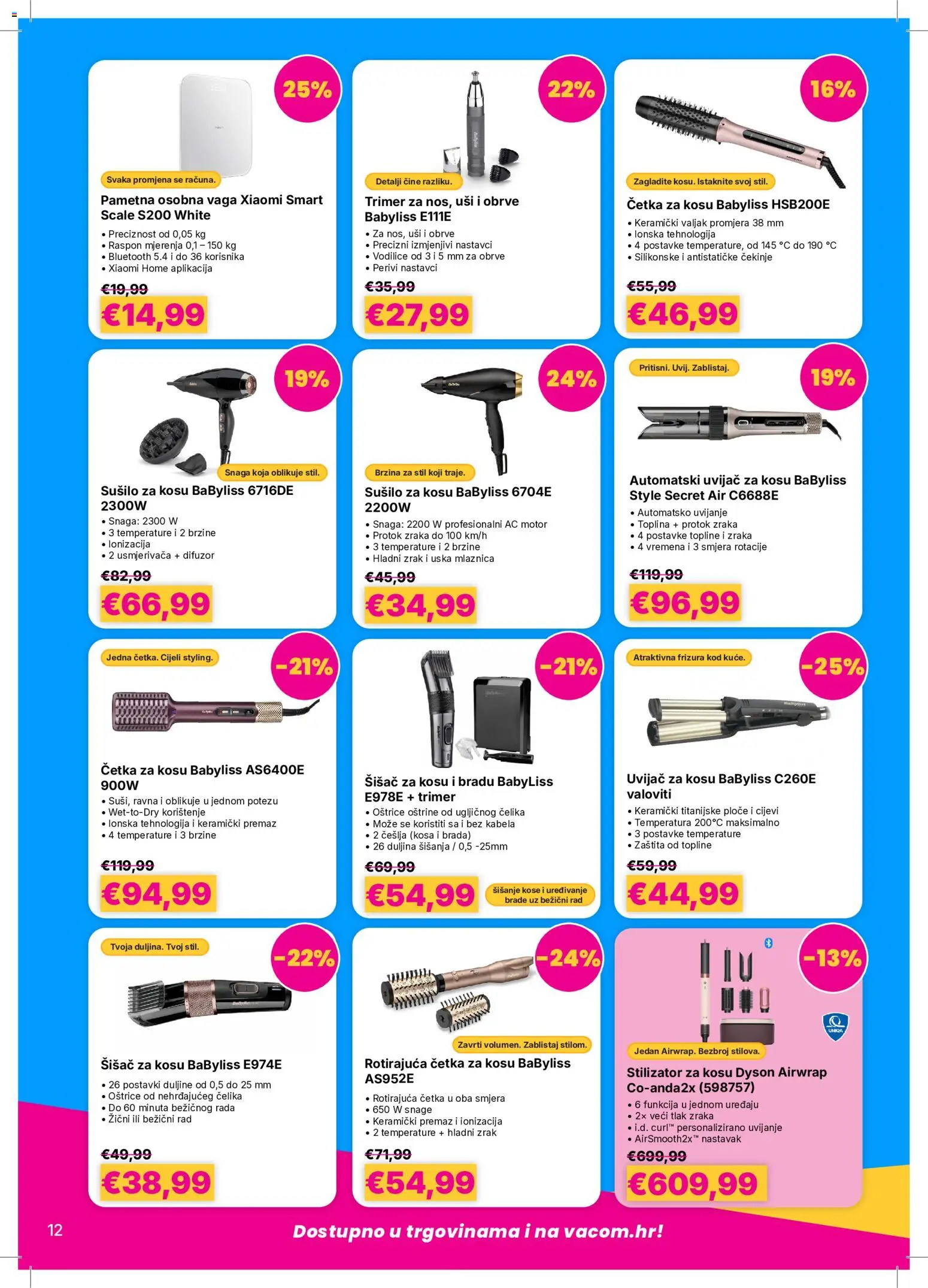 Vacom katalog | vrijedi od 05.10.2026 | Stranica: 12 | Proizvodi: Četka, Osobna vaga, Četka za kosu, Vaga
