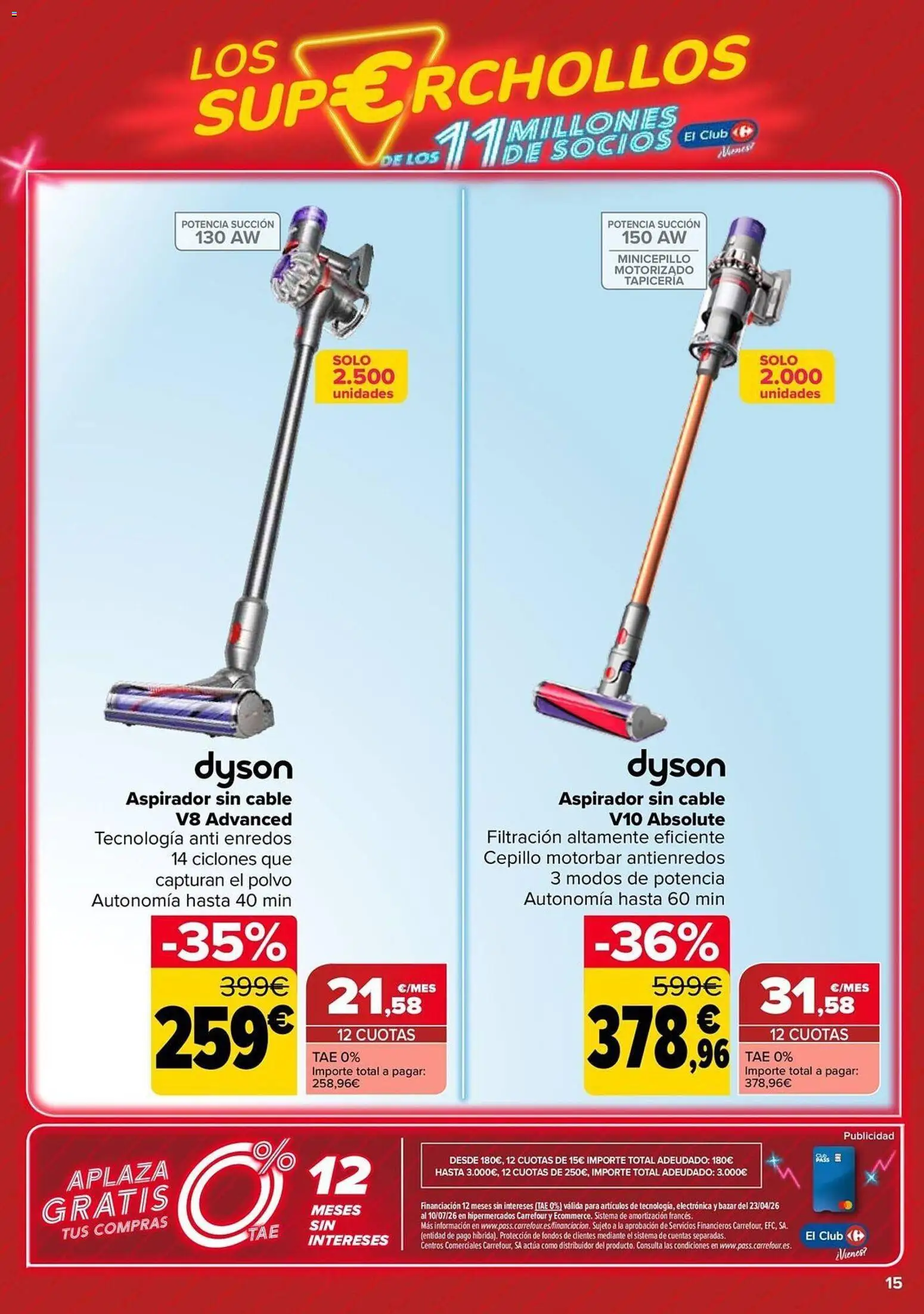 Carrefour Los Super Chollos │ válido desde el 12.05.2026 | Página: 15 | Productos: Polvo, Cepillo, Cable, Aspirador