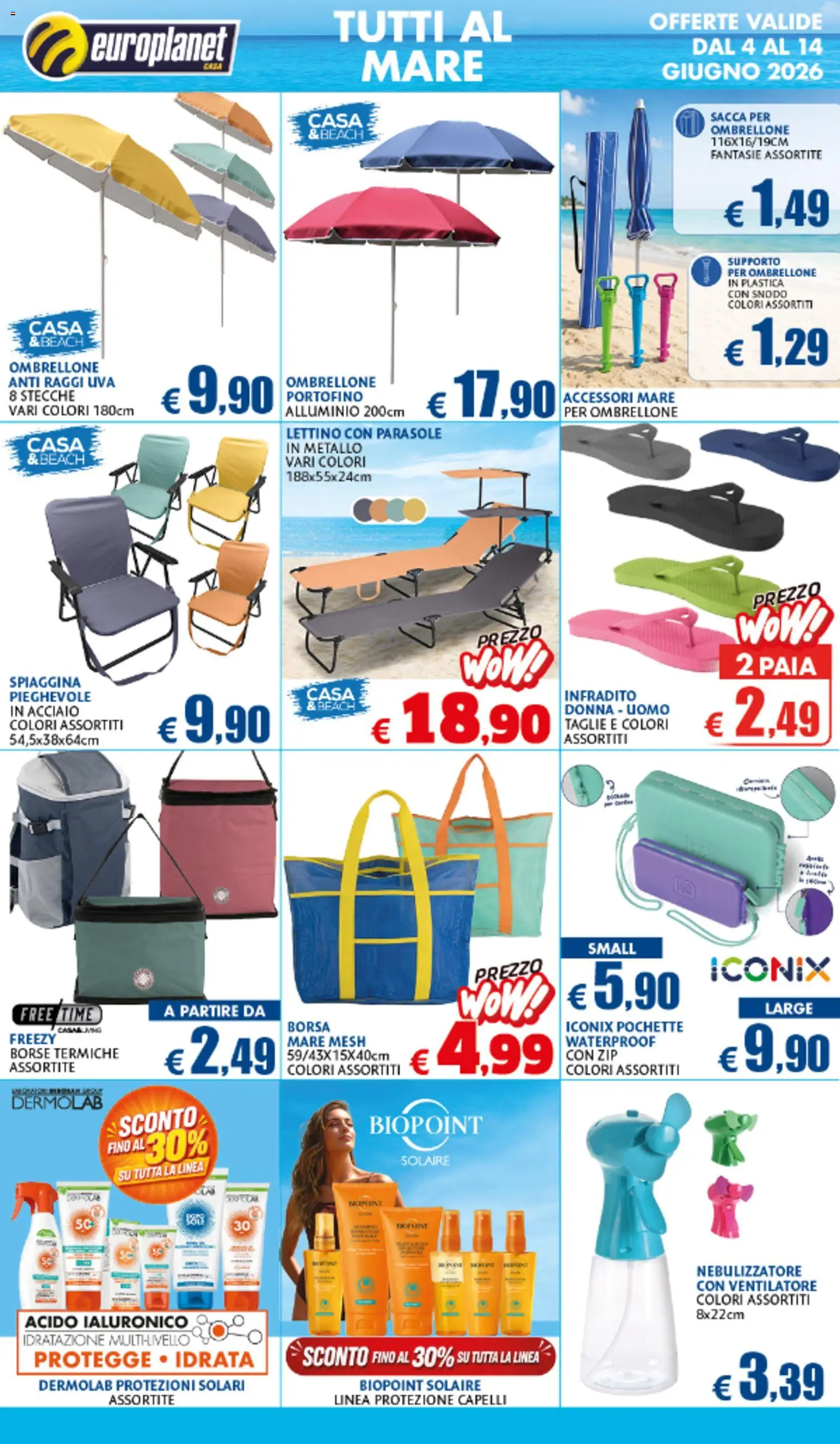 Volantino Europlanet Casa del 04.06.2026 | Pagina: 15 | Prodotti: Uva, Lettino, Borsa, Alluminio